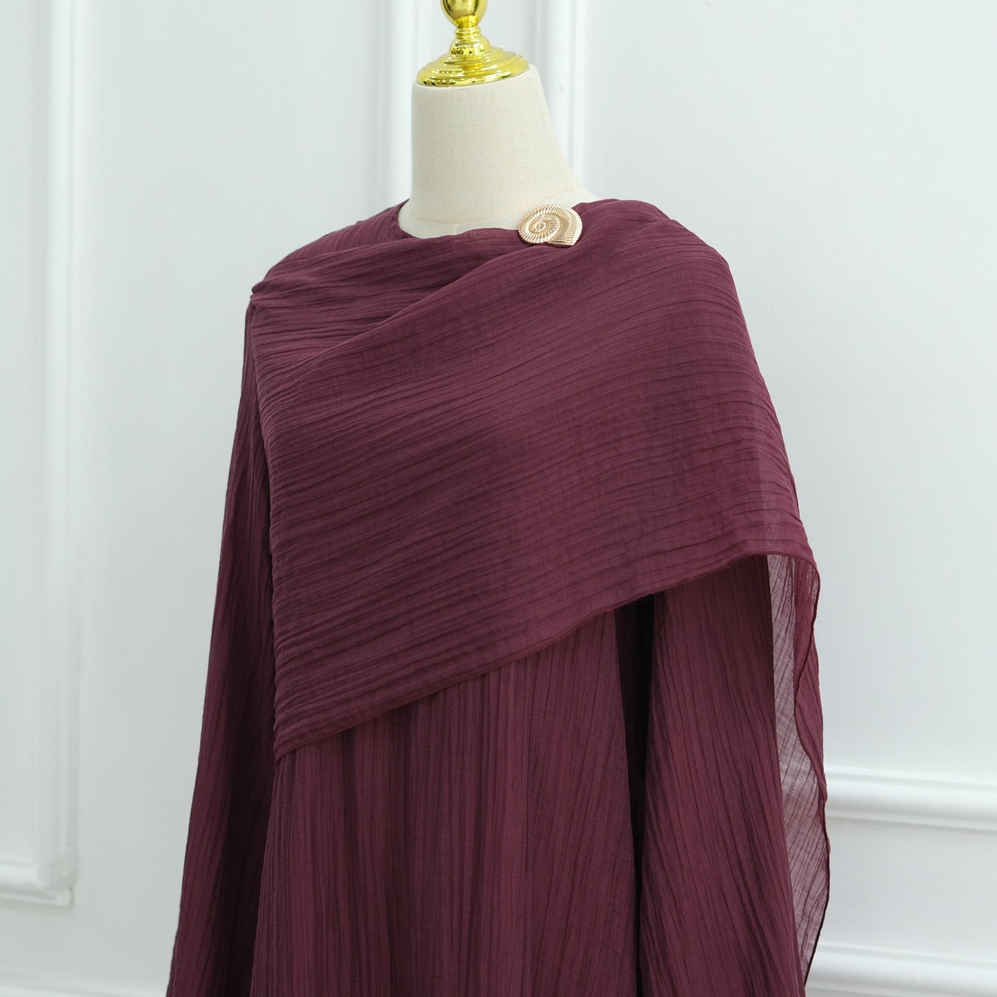 HS6629 Design Solid Color Double Layer Dress