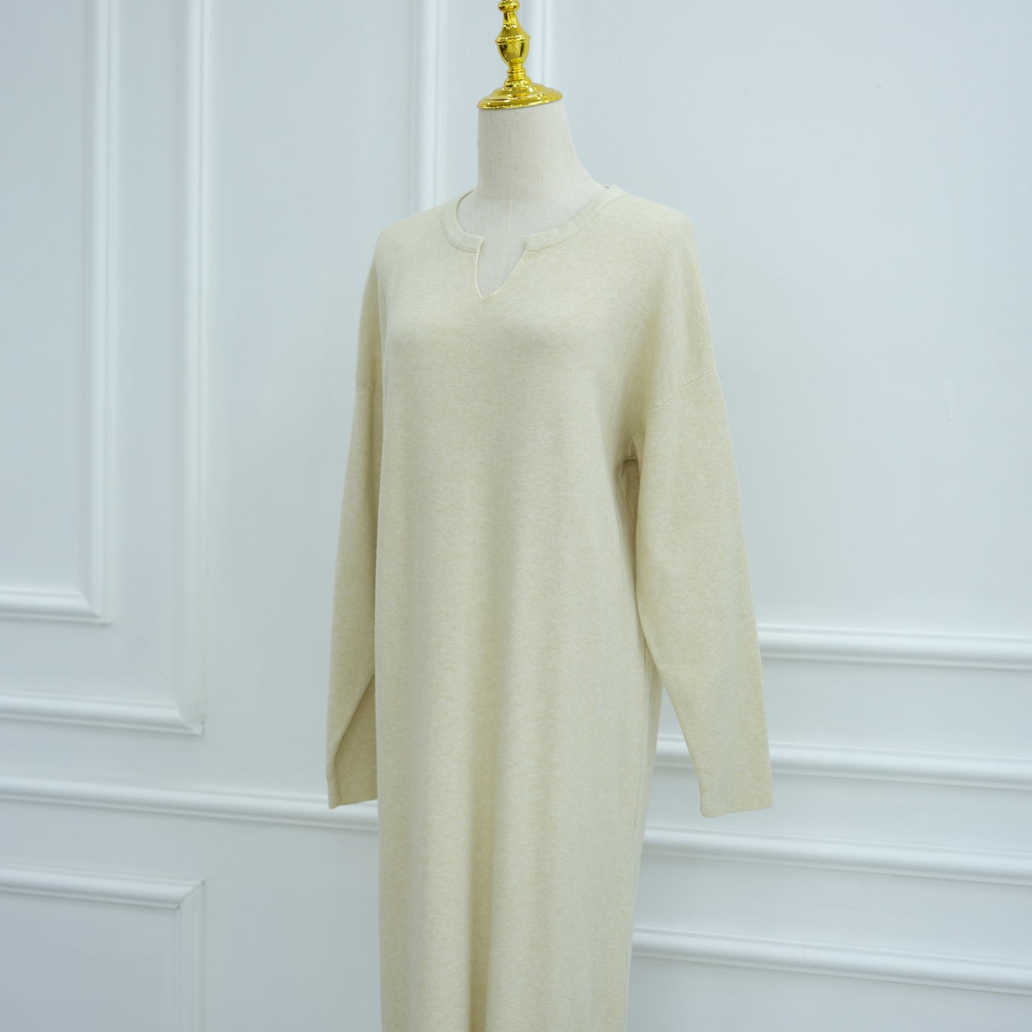 HS6598 Autumn and Winter Knitted Dress, Long Solid Color (headscarf Not Included)