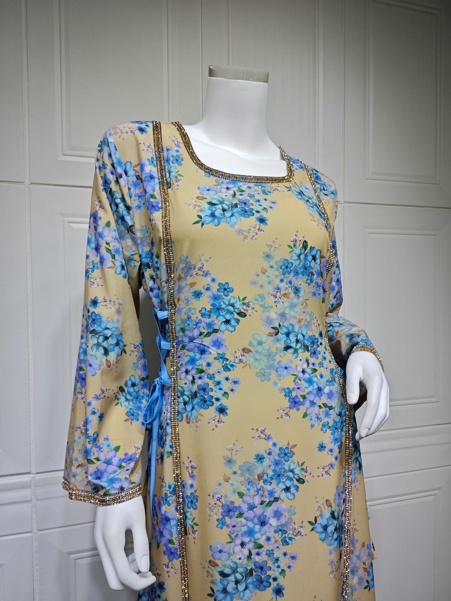 HS6642 Floral print long dress