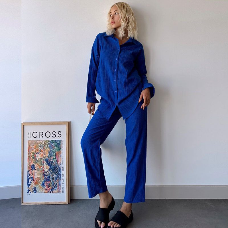 HS0533 cardigan à manches longues pantalon mode costume deux pièces 