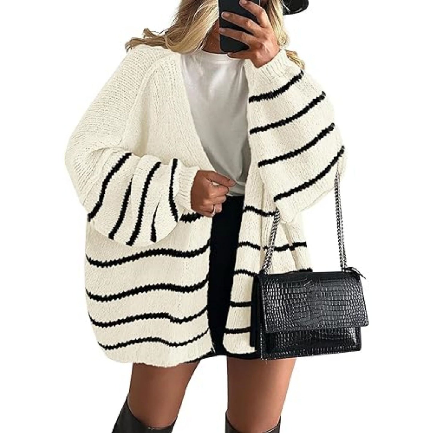 HS6673 Knitted Top Casual Loose-fitting Cardigan