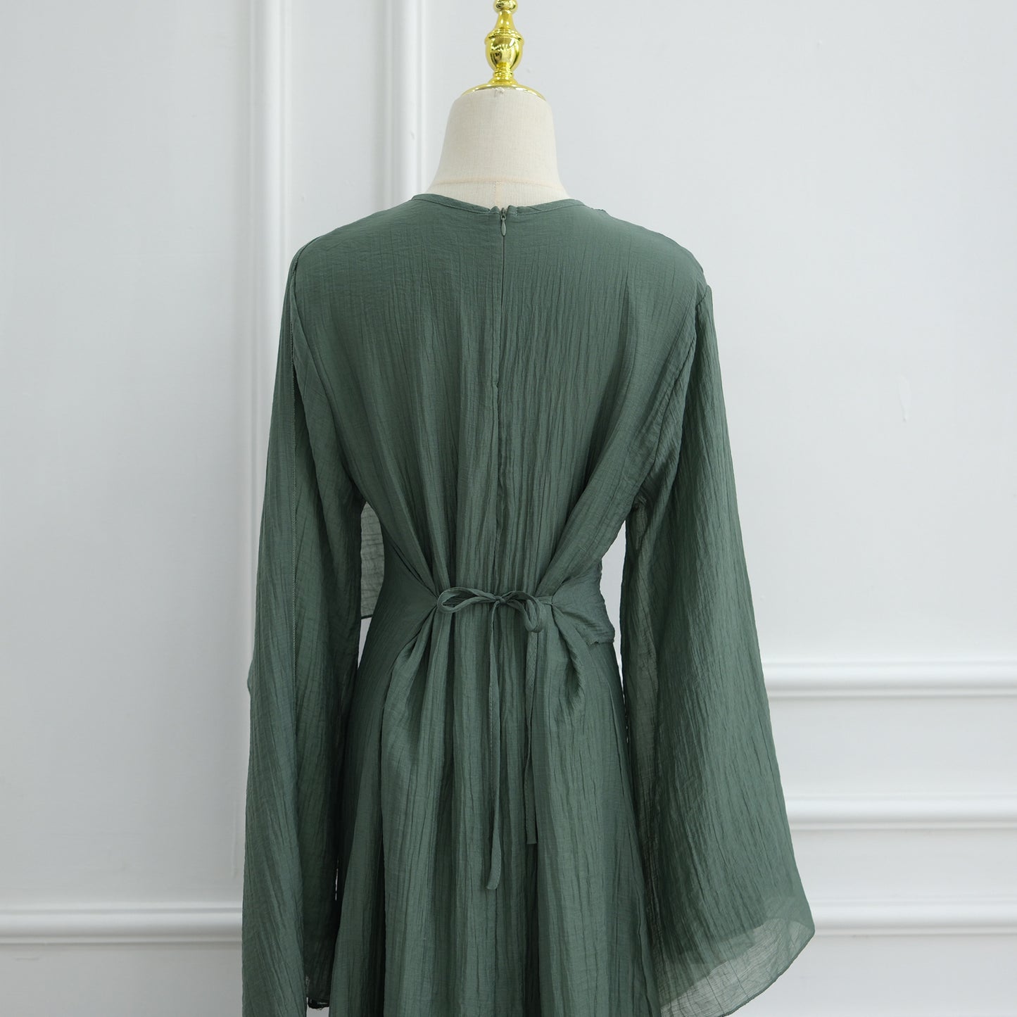 HS6629 Design Solid Color Double Layer Dress