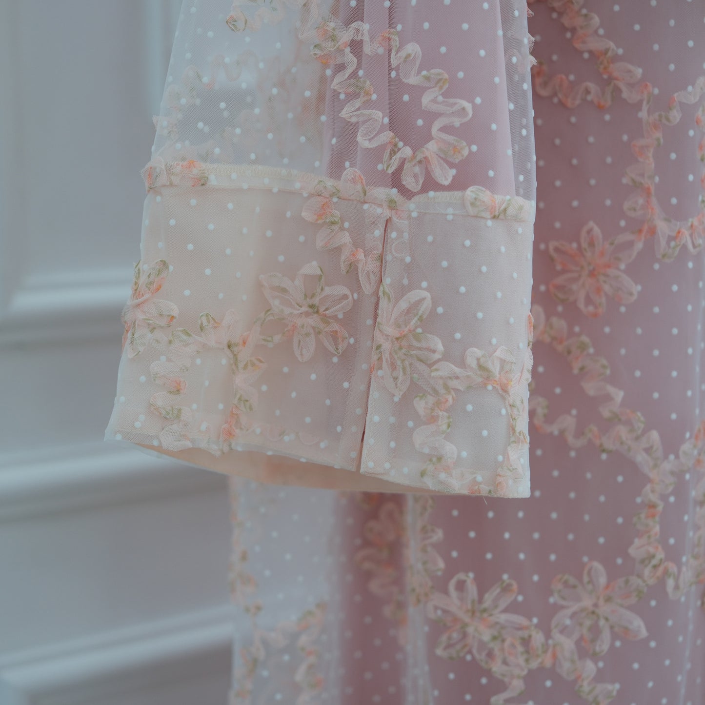 HS6622 3D flower mesh cardigan (optional headscarf and inner layer)