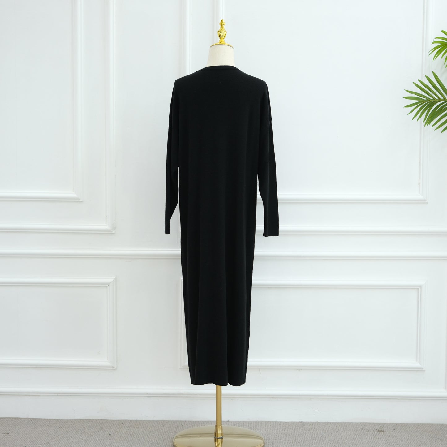 HS6598 Autumn and Winter Knitted Dress, Long Solid Color (headscarf Not Included)
