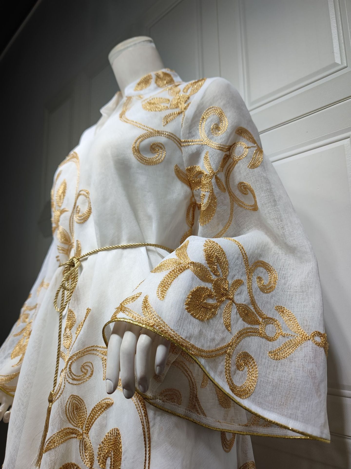 HS6650 Mesh Embroidered Maxi Dress - Elegant and Stylish