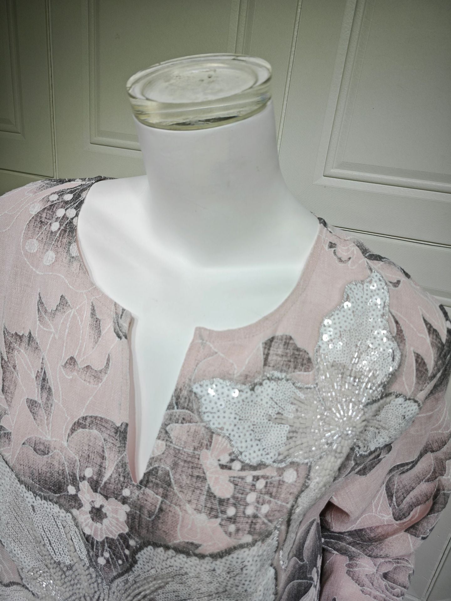 HS6639 Floral Appliqué Embroidered Long Dress