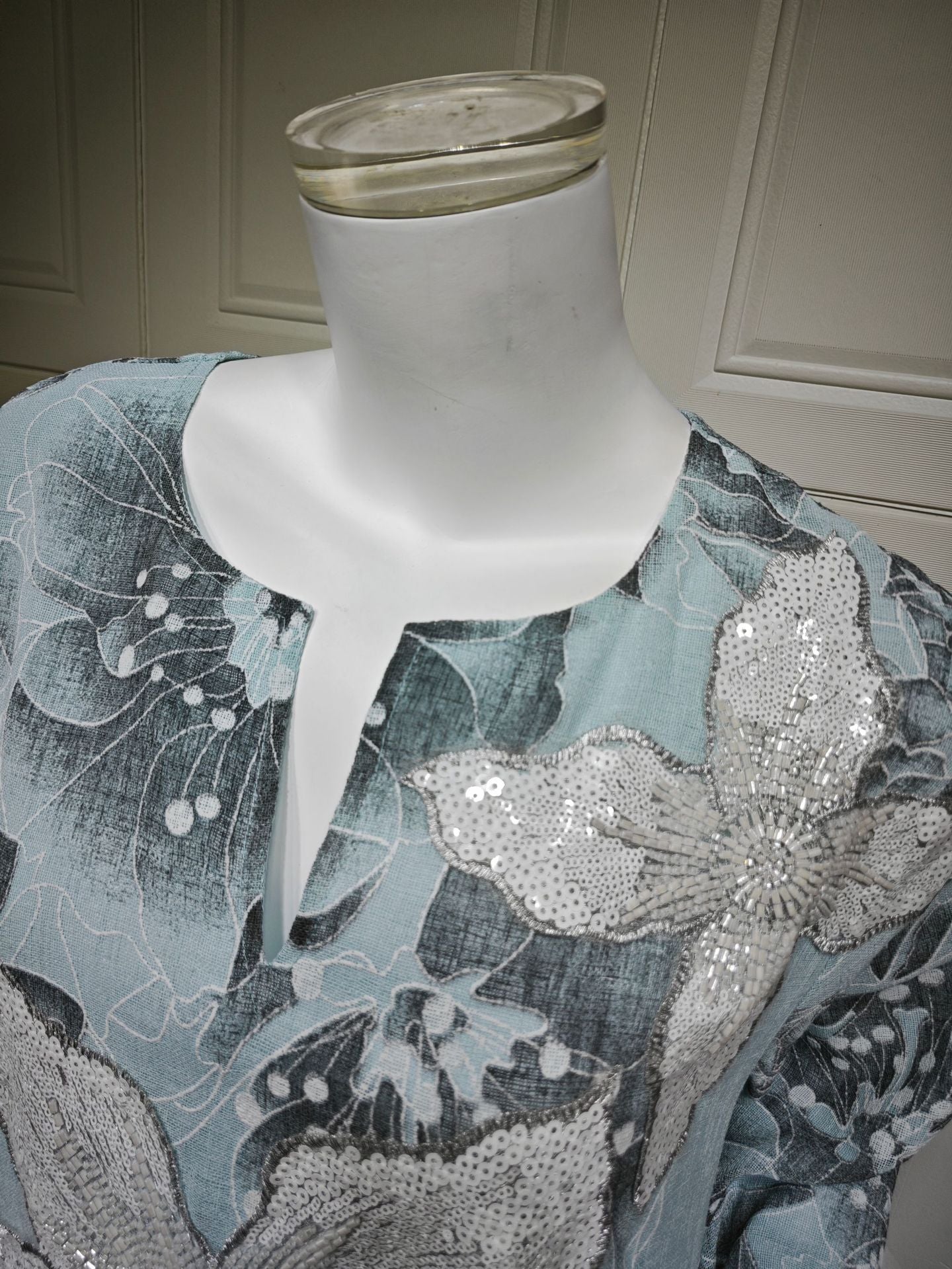 HS6639 Floral Appliqué Embroidered Long Dress