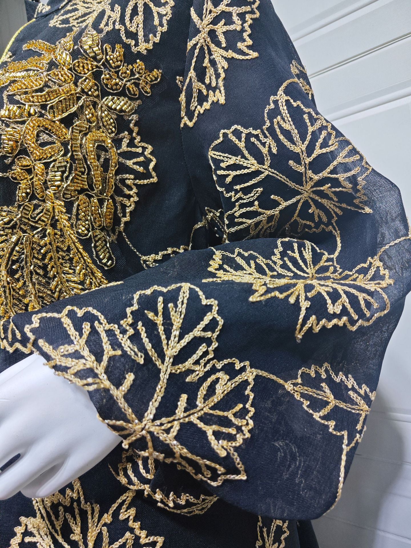 HS6651  Floral Print Long Dress, Elegant Stand-up Collar Evening Gown