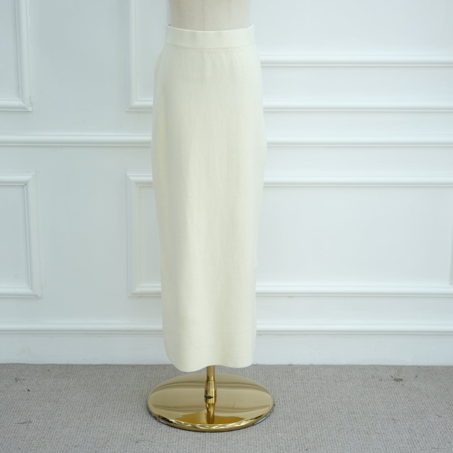 HS6597 Autumn and winter thickened knitted suit solid color two-piece suit (excluding headscarf) top + skirt