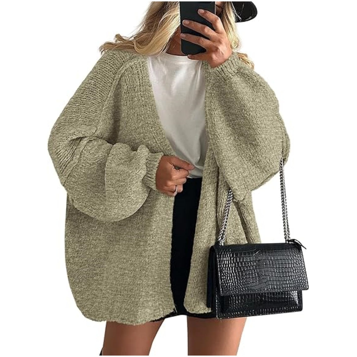 HS6673 Knitted Top Casual Loose-fitting Cardigan