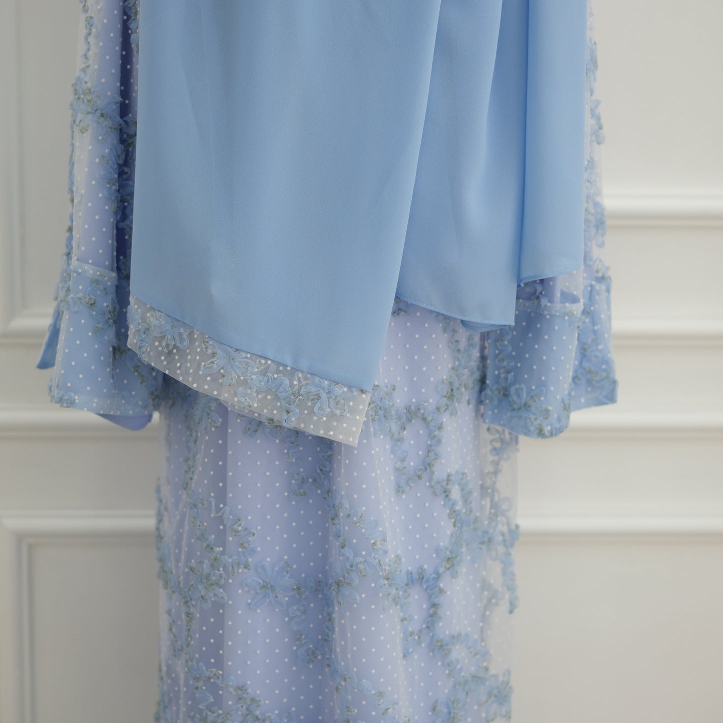 HS6622 3D flower mesh cardigan (optional headscarf and inner layer)