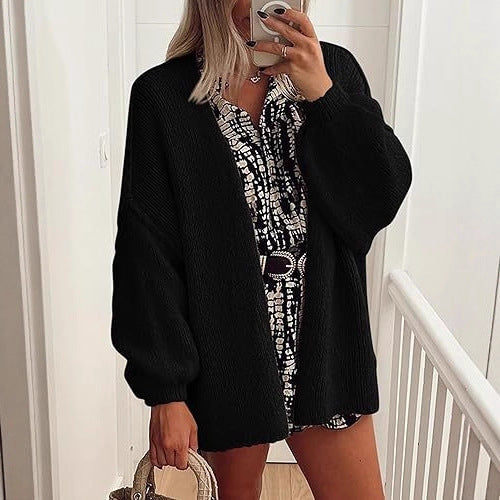 HS6673 Knitted Top Casual Loose-fitting Cardigan