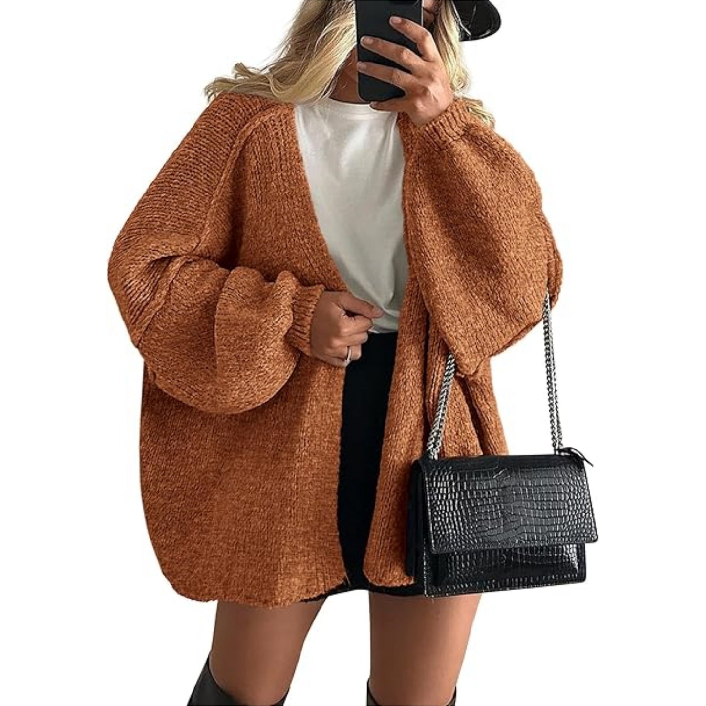 HS6673 Knitted Top Casual Loose-fitting Cardigan