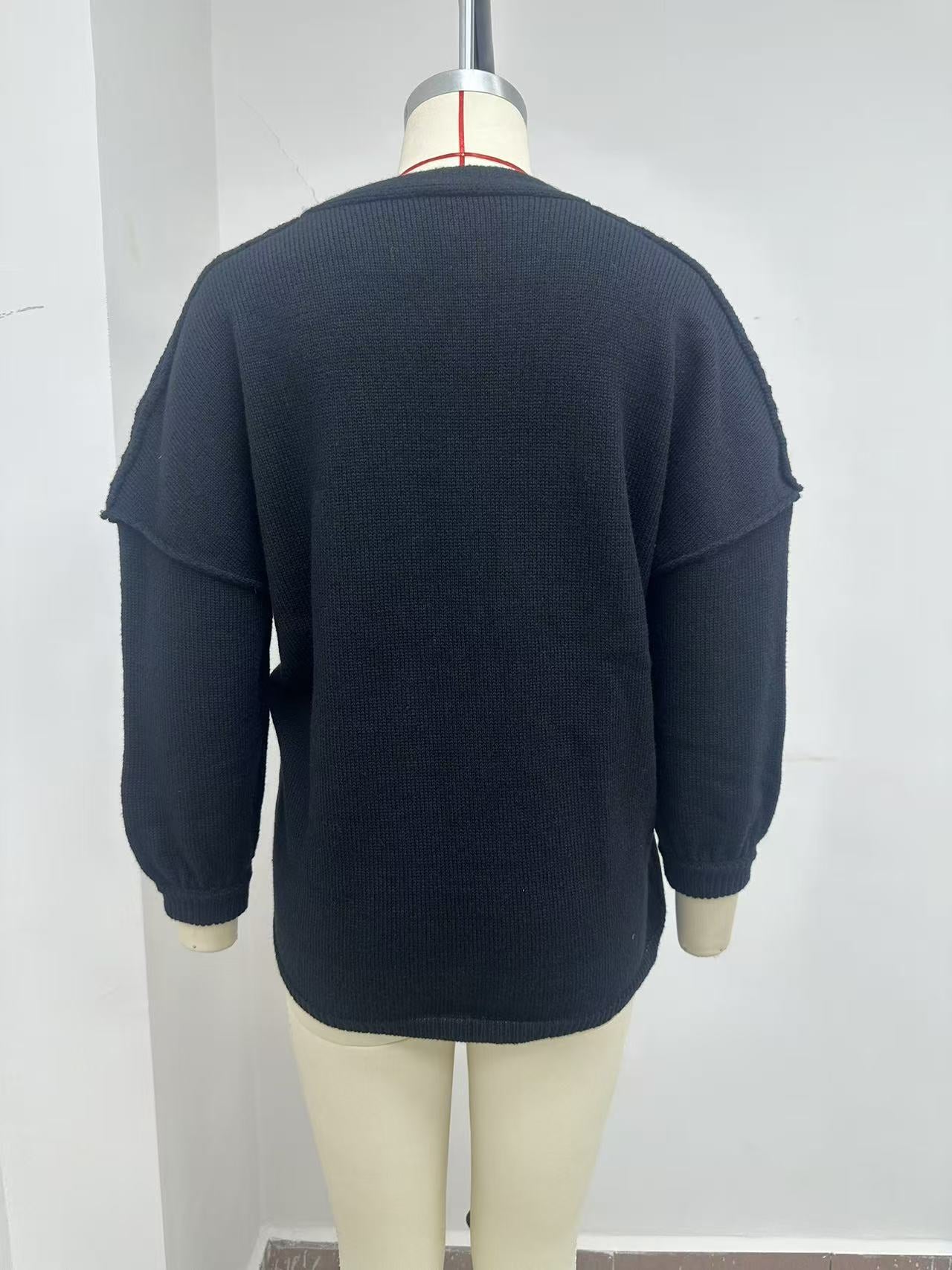 HS6673 Knitted Top Casual Loose-fitting Cardigan