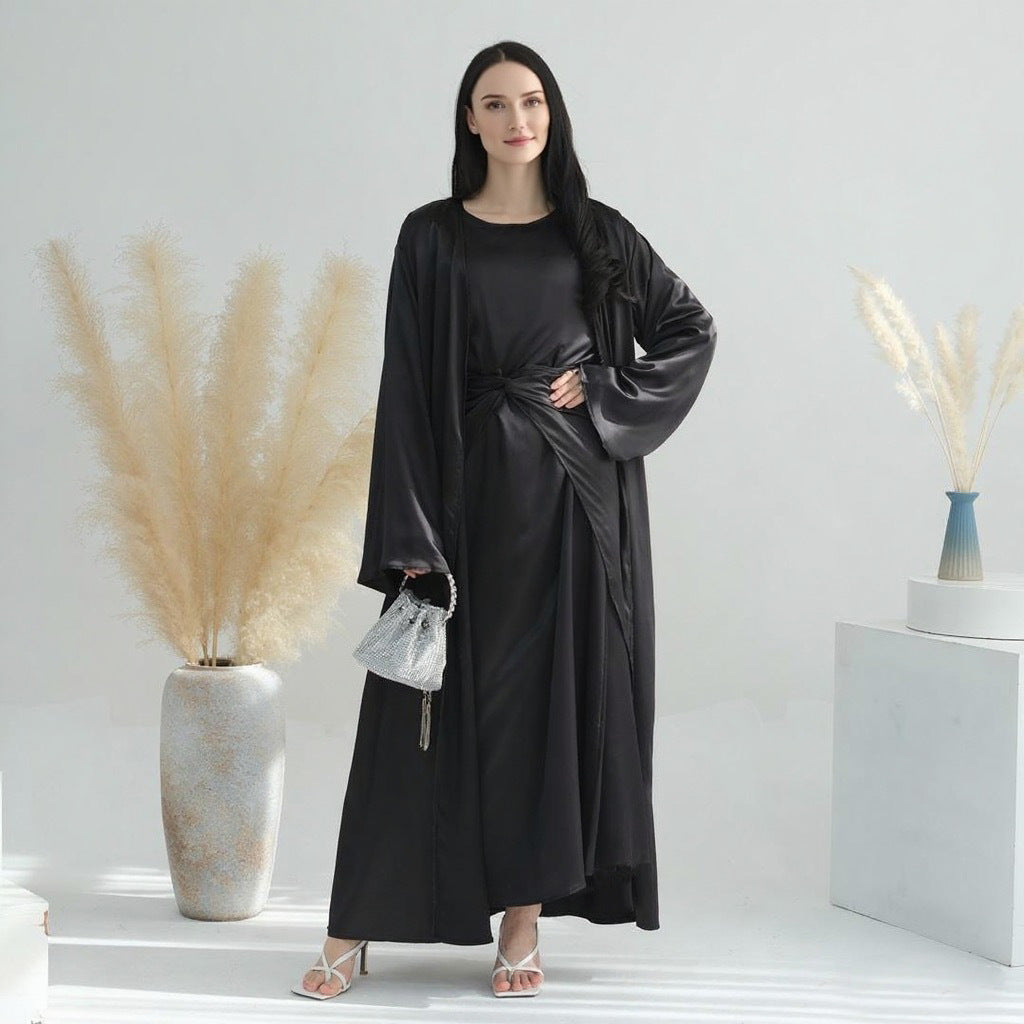 HS6581 Solid color three-piece women's long skirt suit