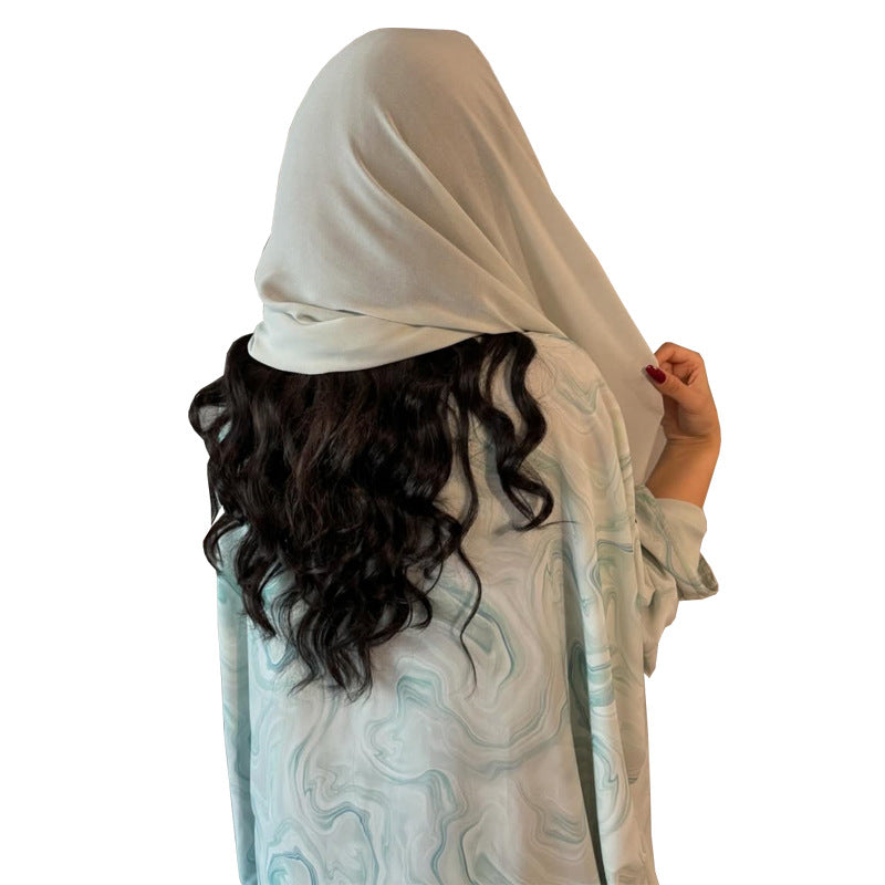 HS6635 Abaya chiffon printed two-piece set (including headscarf)