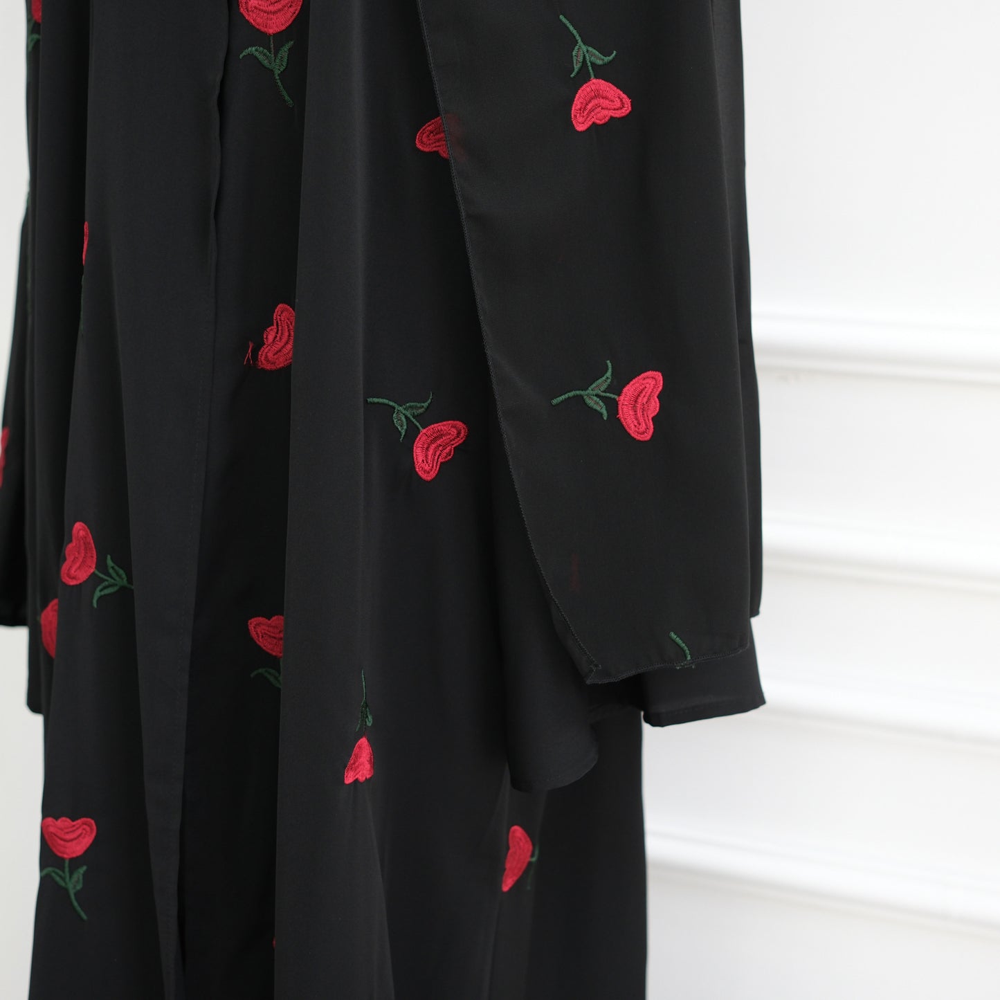 HS6631 Long cardigan with floral embroidery (headscarf optional)