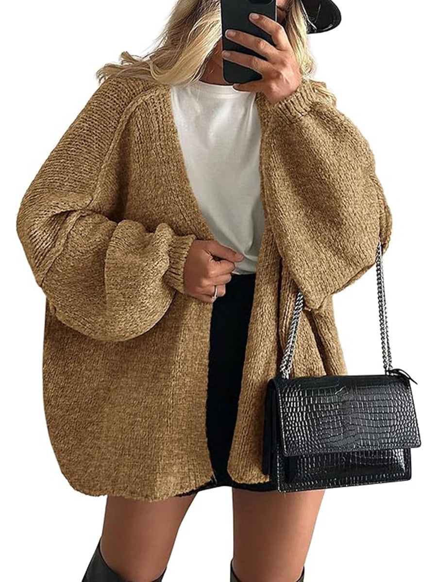 HS6673 Knitted Top Casual Loose-fitting Cardigan