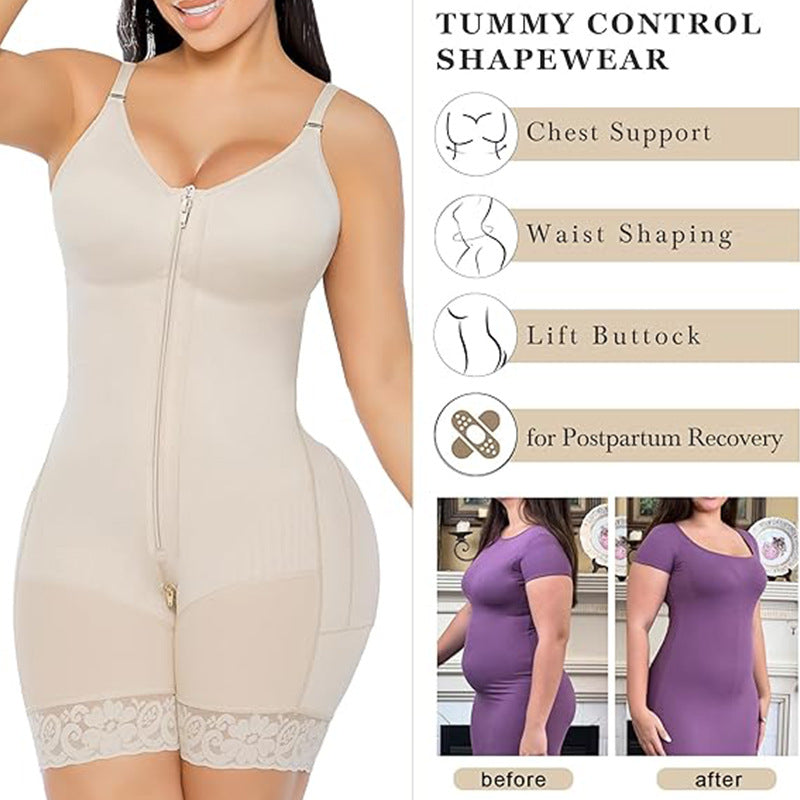 HS6674  One-piece zippered shapewear (with integrated bra)