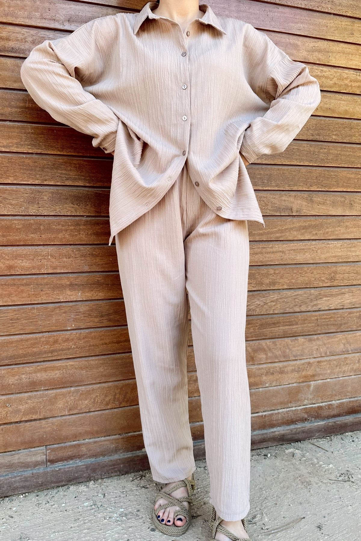 HS0533 cardigan à manches longues pantalon mode costume deux pièces 