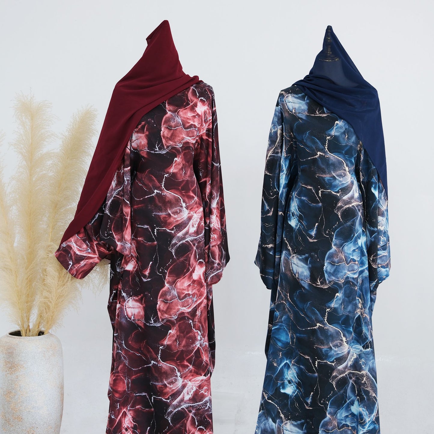 HS6621  Printed Long-sleeved Dress (with Optional Headscarf)