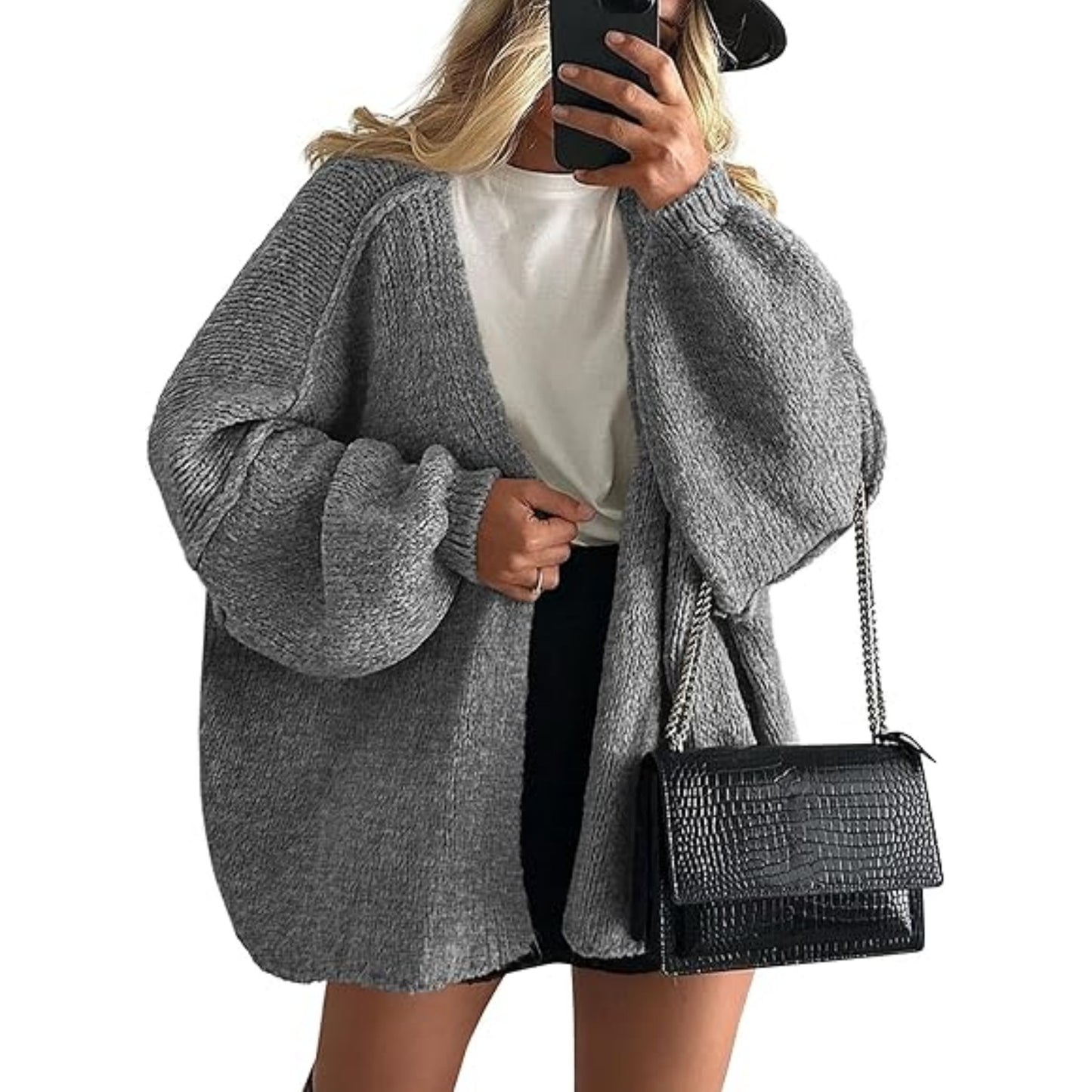 HS6673 Knitted Top Casual Loose-fitting Cardigan