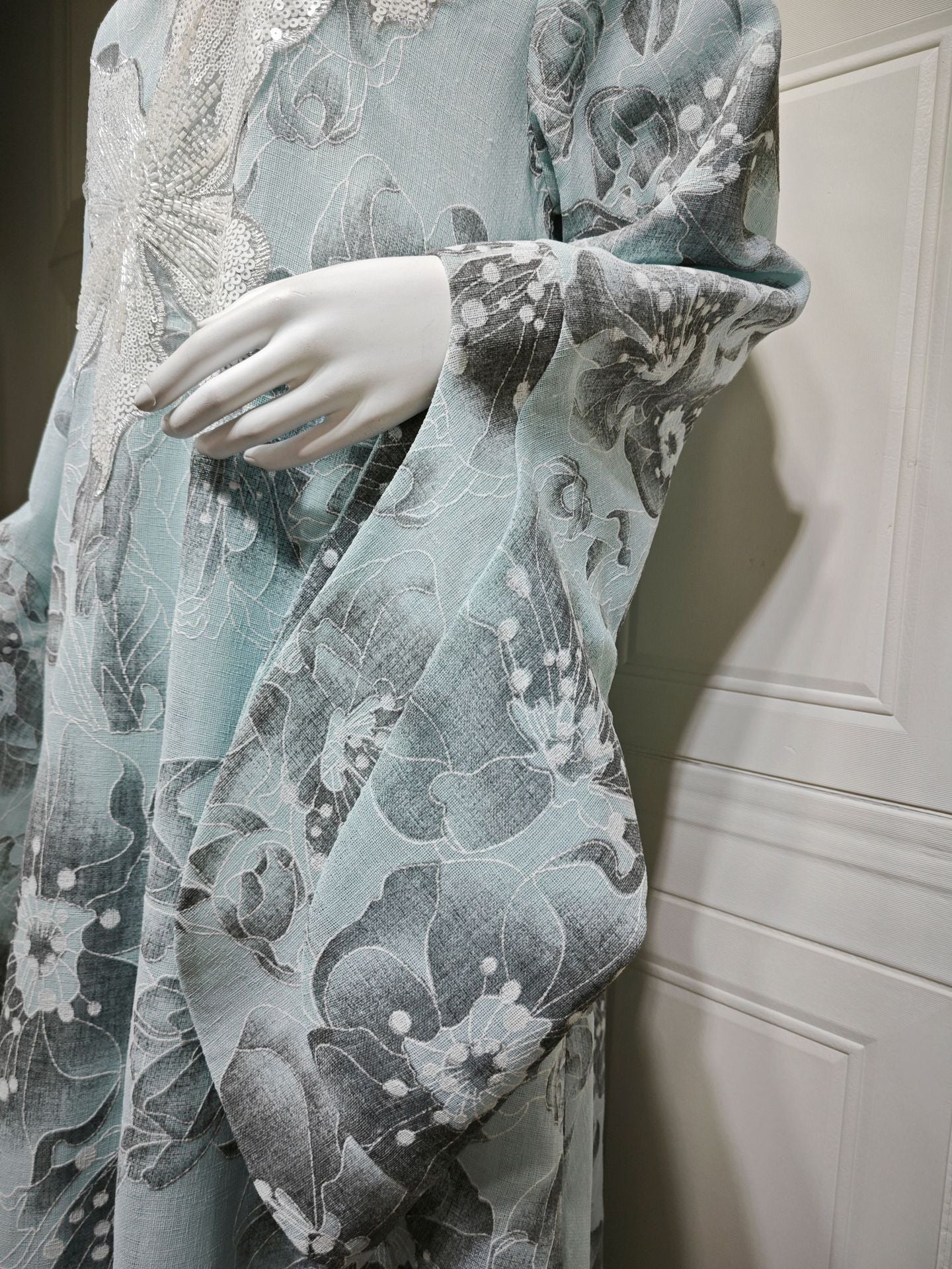 HS6639 Floral Appliqué Embroidered Long Dress