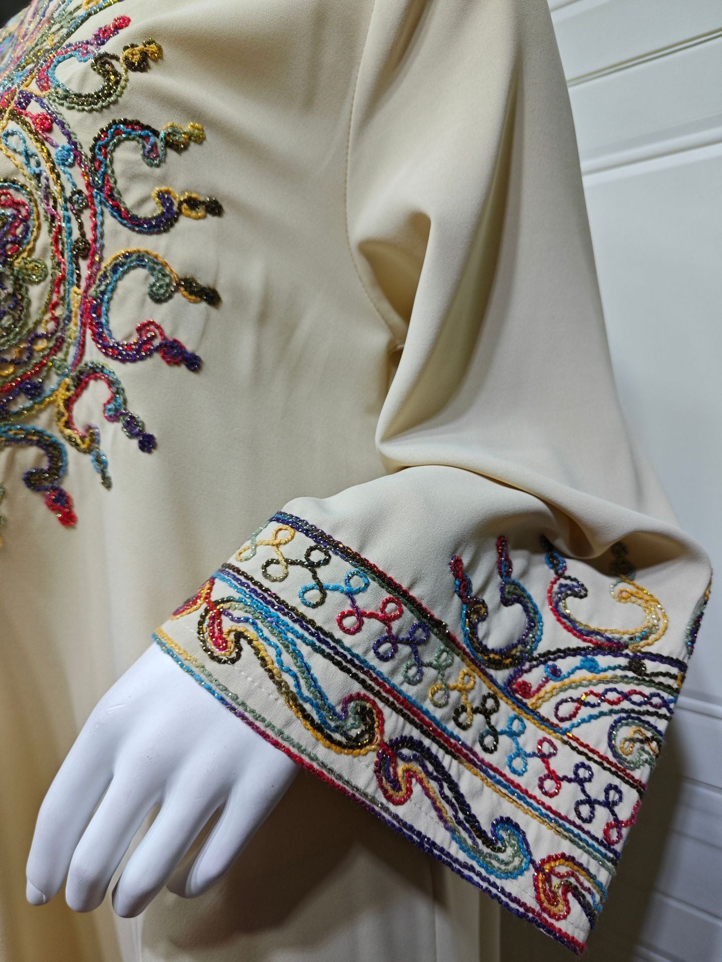 HS6666 Embroidered long wide-sleeved dress | Comfortable fit, easy to wear