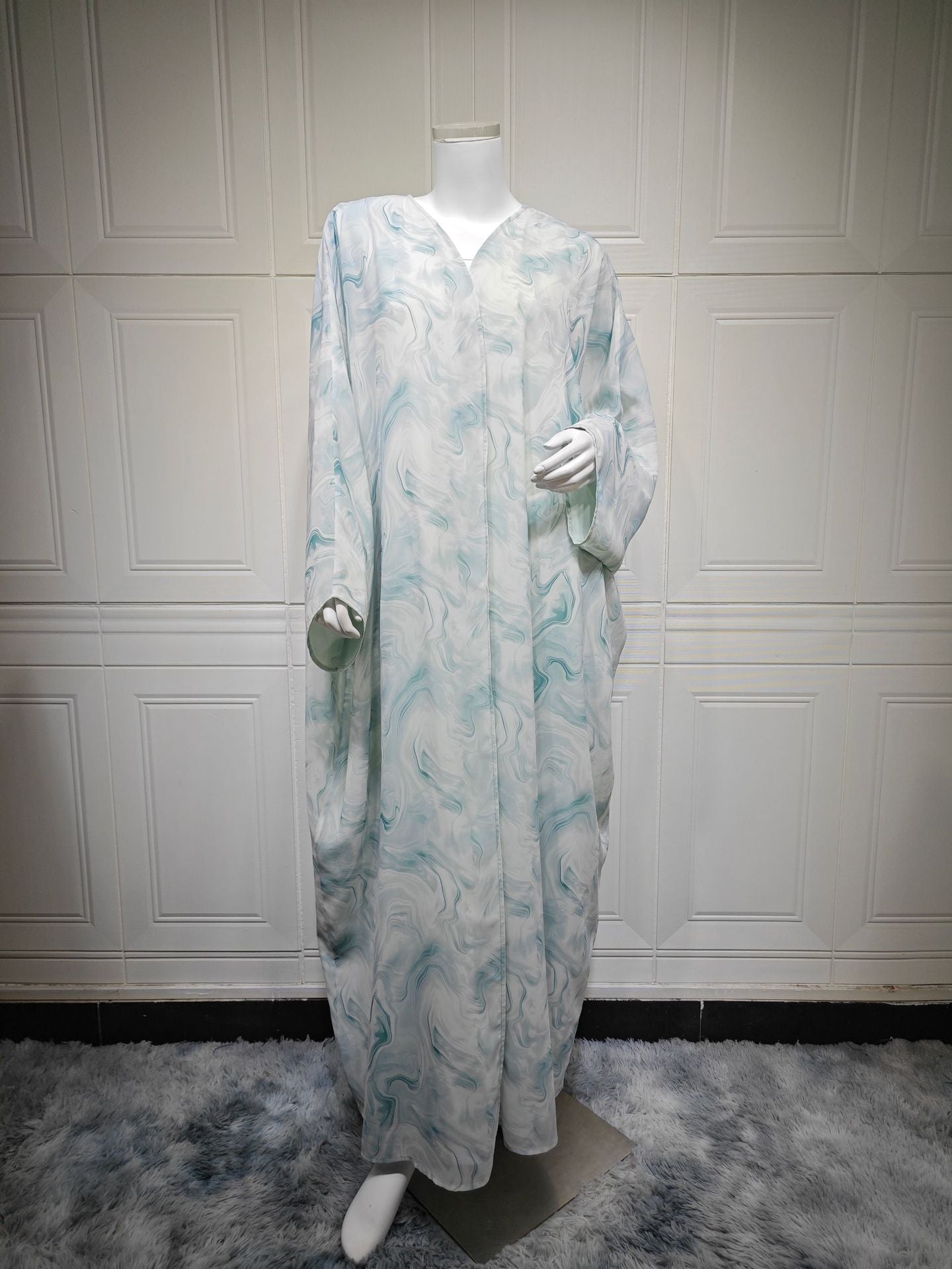 HS6635 Abaya chiffon printed two-piece set (including headscarf)