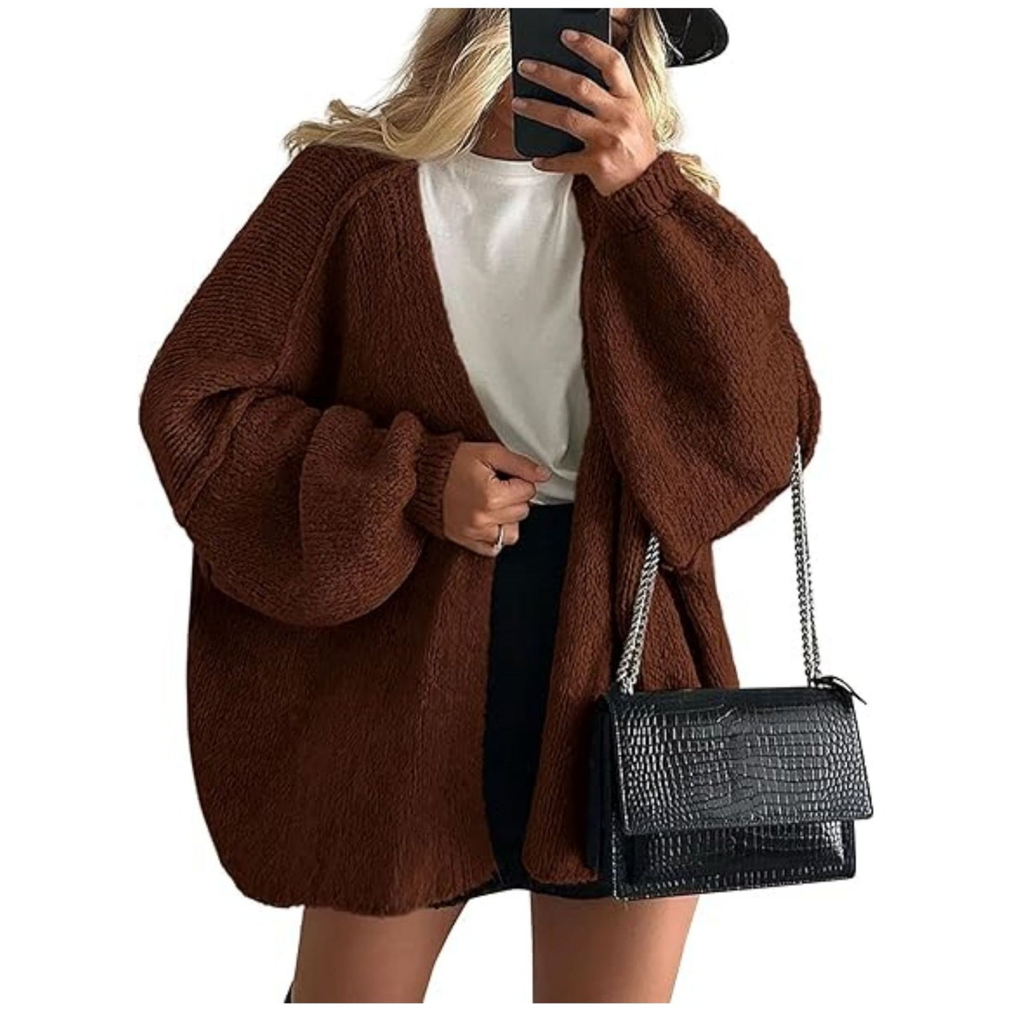 HS6673 Knitted Top Casual Loose-fitting Cardigan