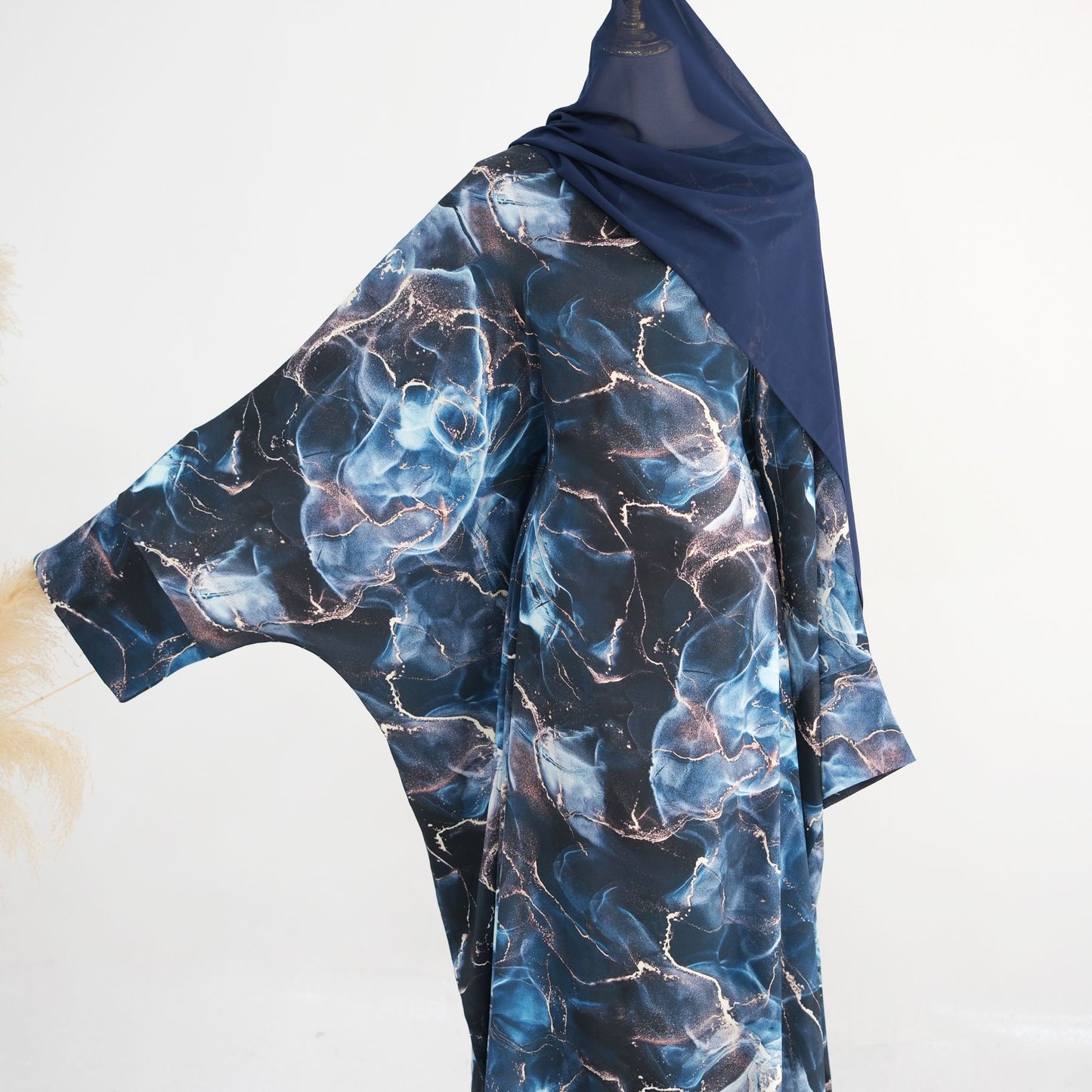 HS6621  Printed Long-sleeved Dress (with Optional Headscarf)