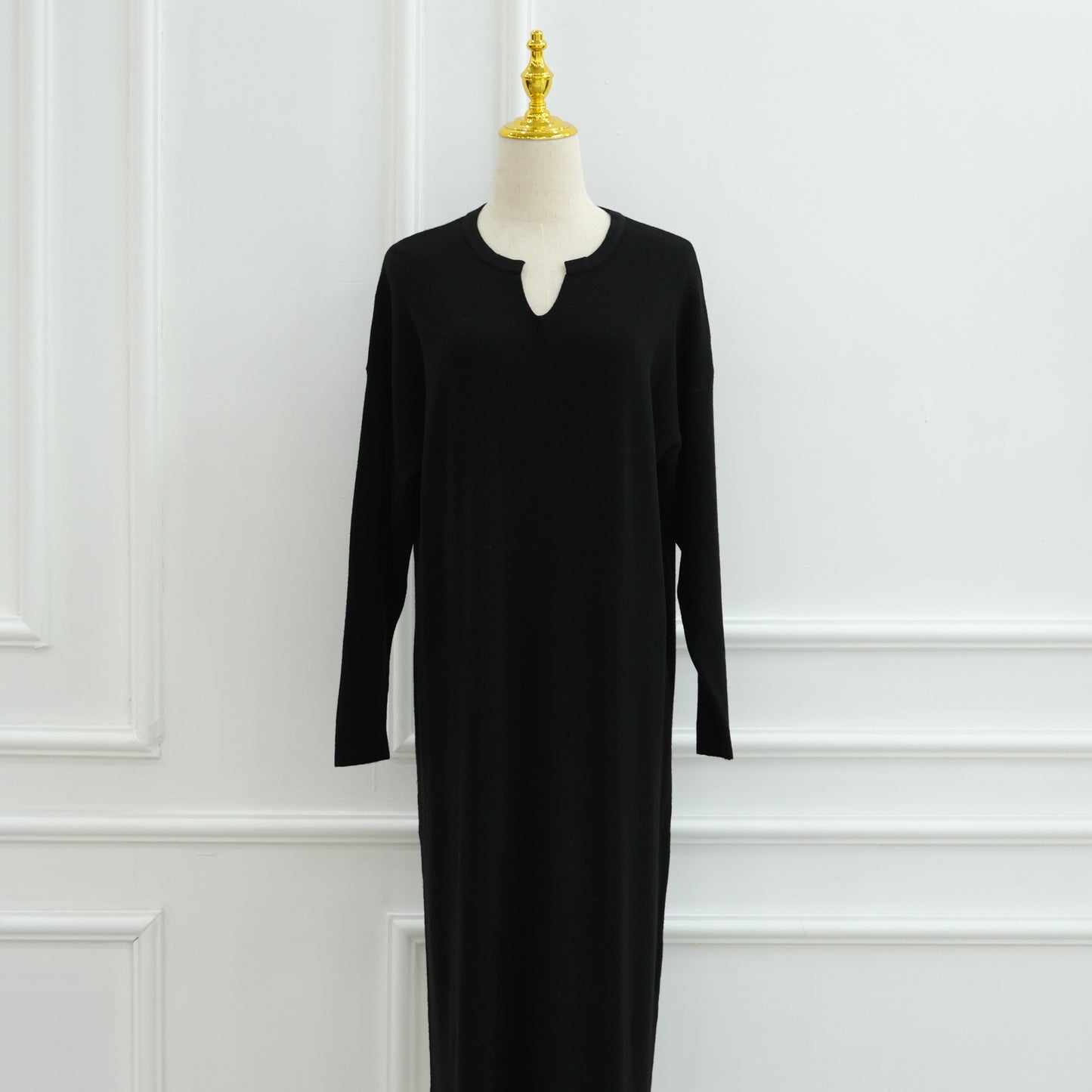 HS6598 Autumn and Winter Knitted Dress, Long Solid Color (headscarf Not Included)