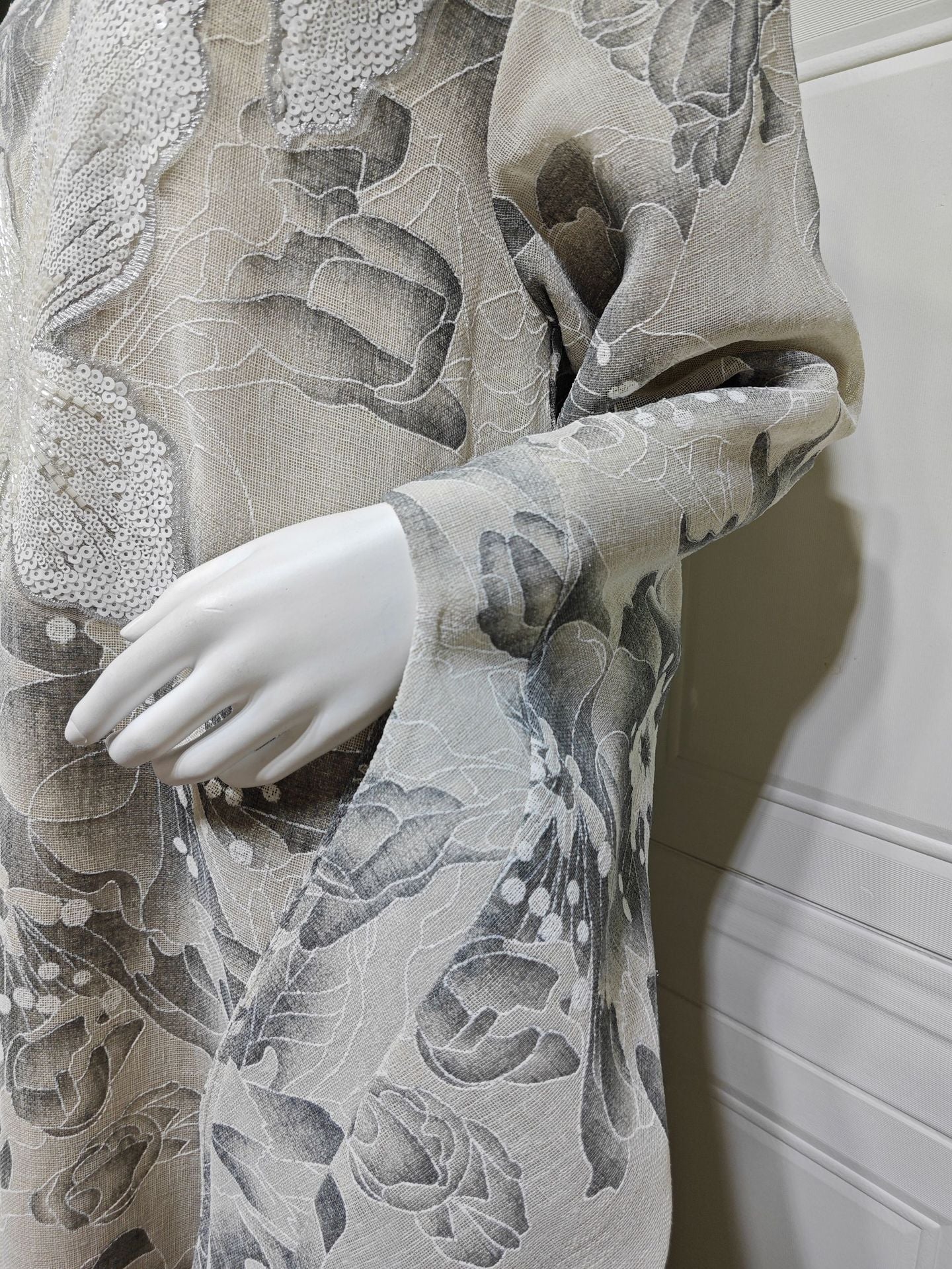 HS6639 Floral Appliqué Embroidered Long Dress