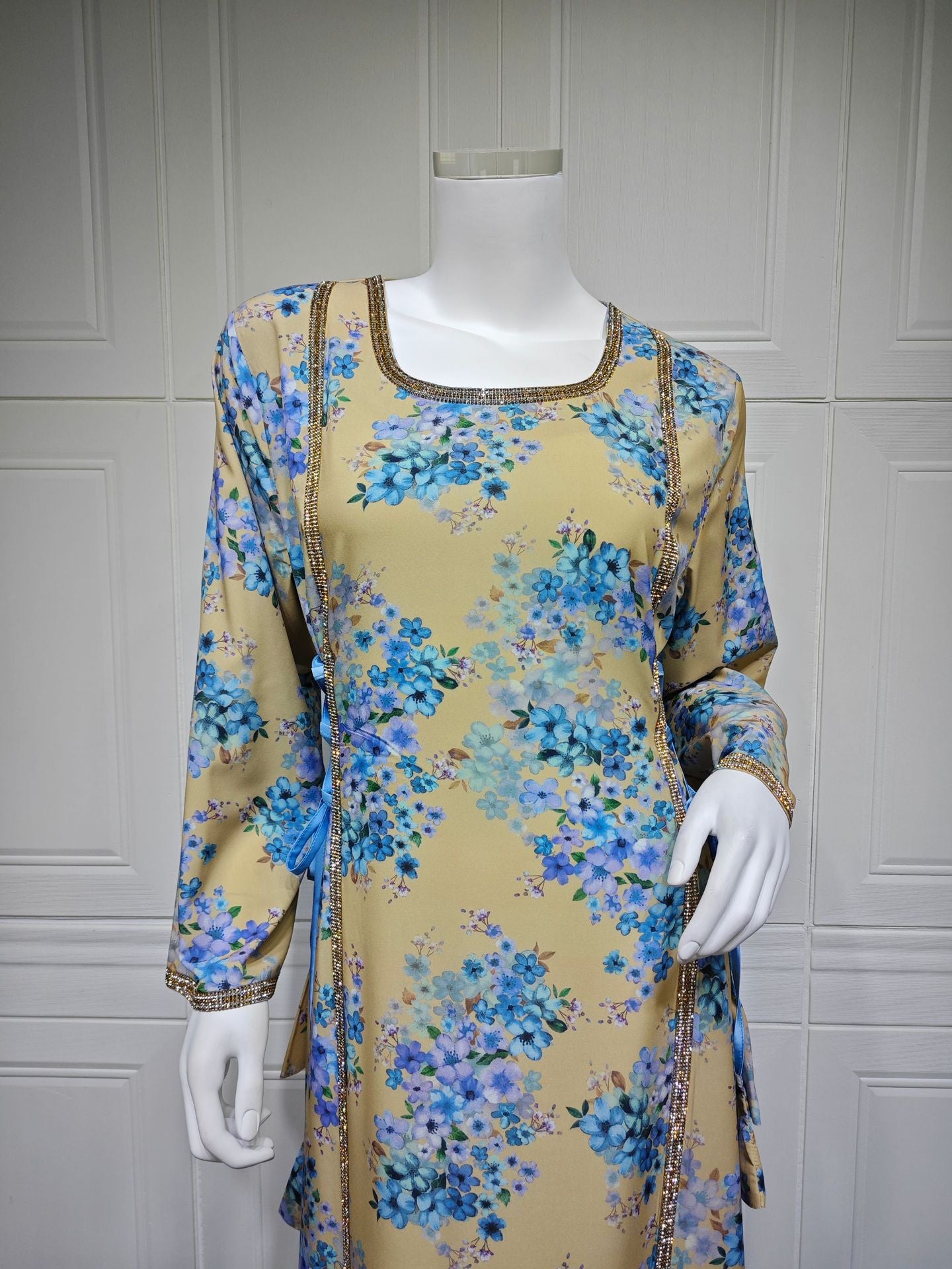 HS6642 Floral print long dress