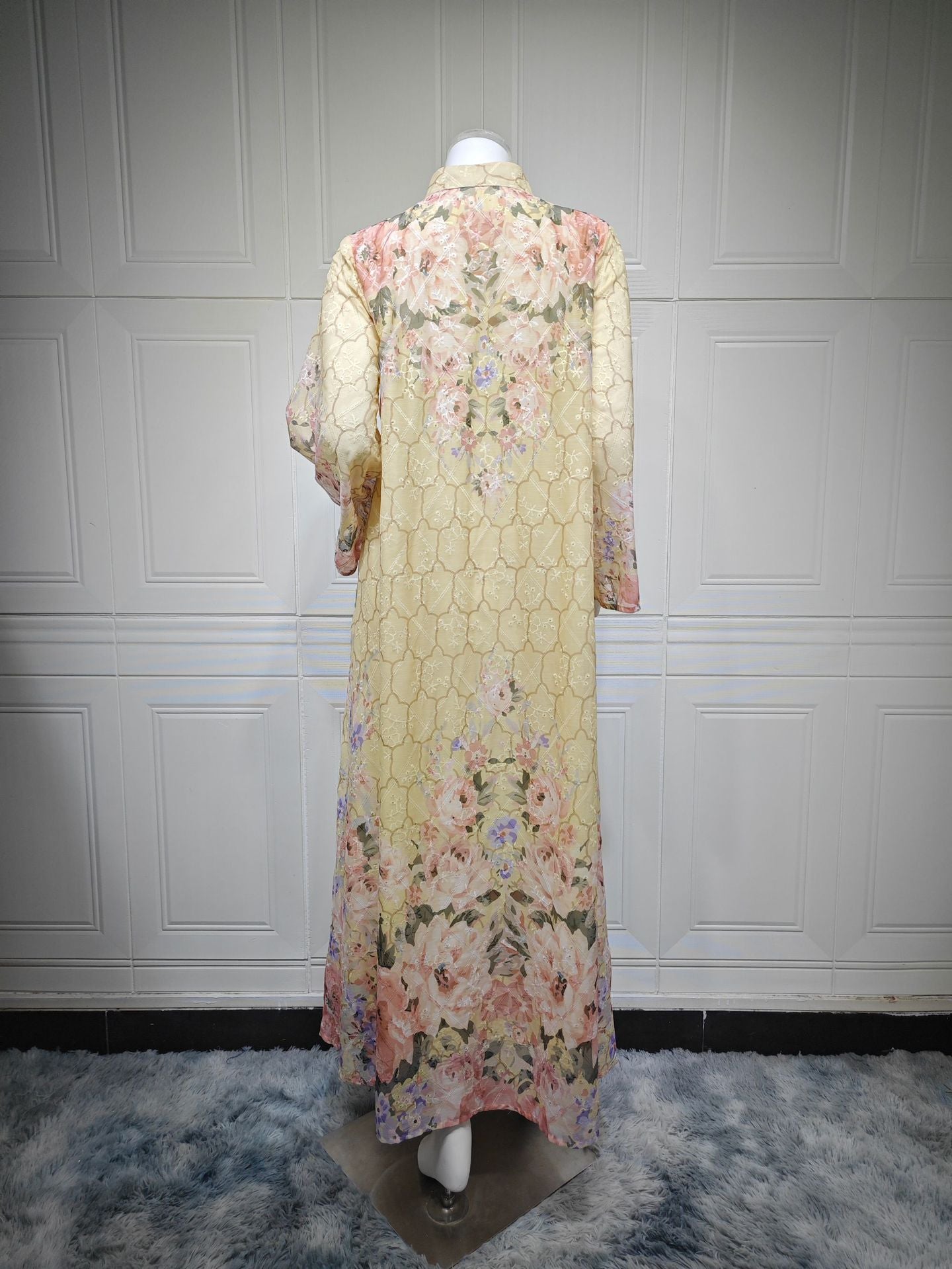 HS6636 Floral Print Embroidered Long Dress