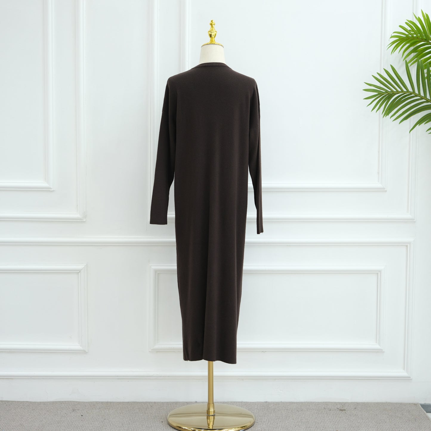 HS6598 Autumn and Winter Knitted Dress, Long Solid Color (headscarf Not Included)