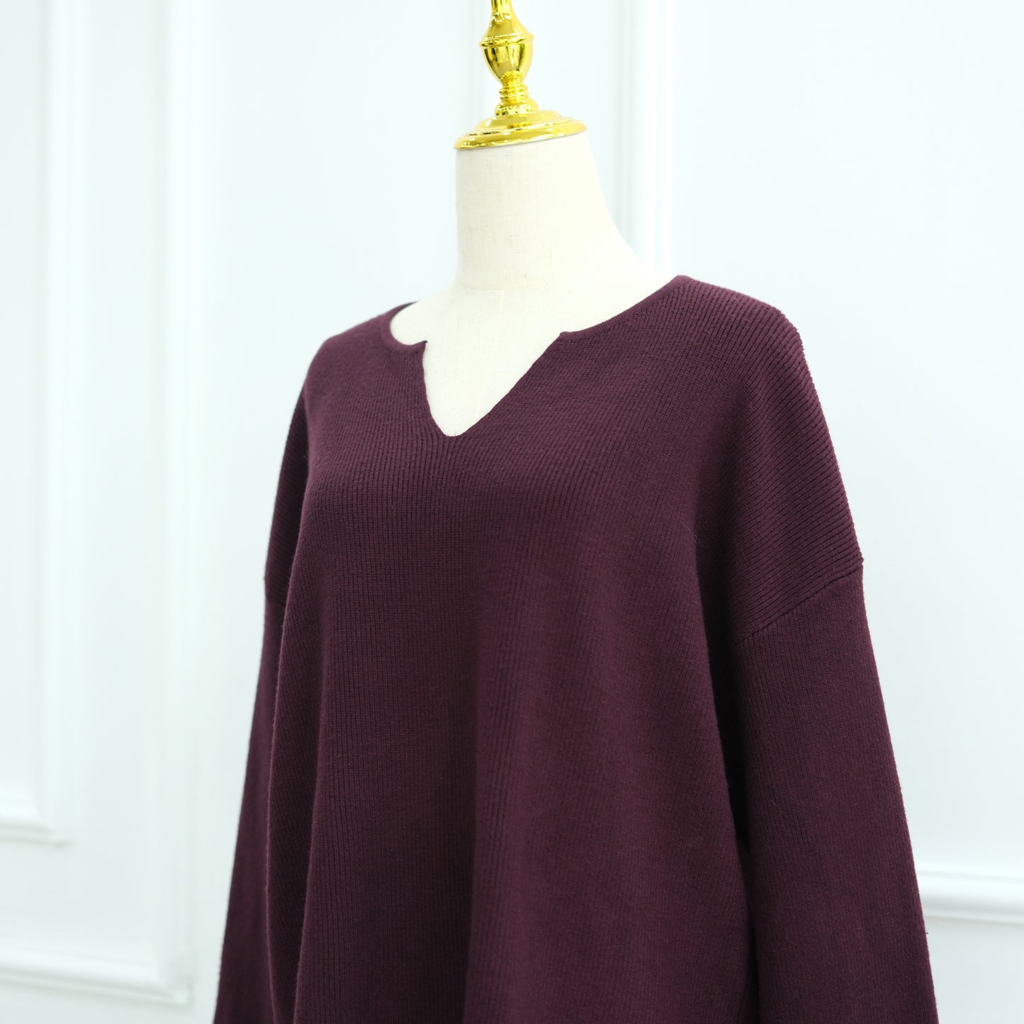 HS6597 Autumn and winter thickened knitted suit solid color two-piece suit (excluding headscarf) top + skirt
