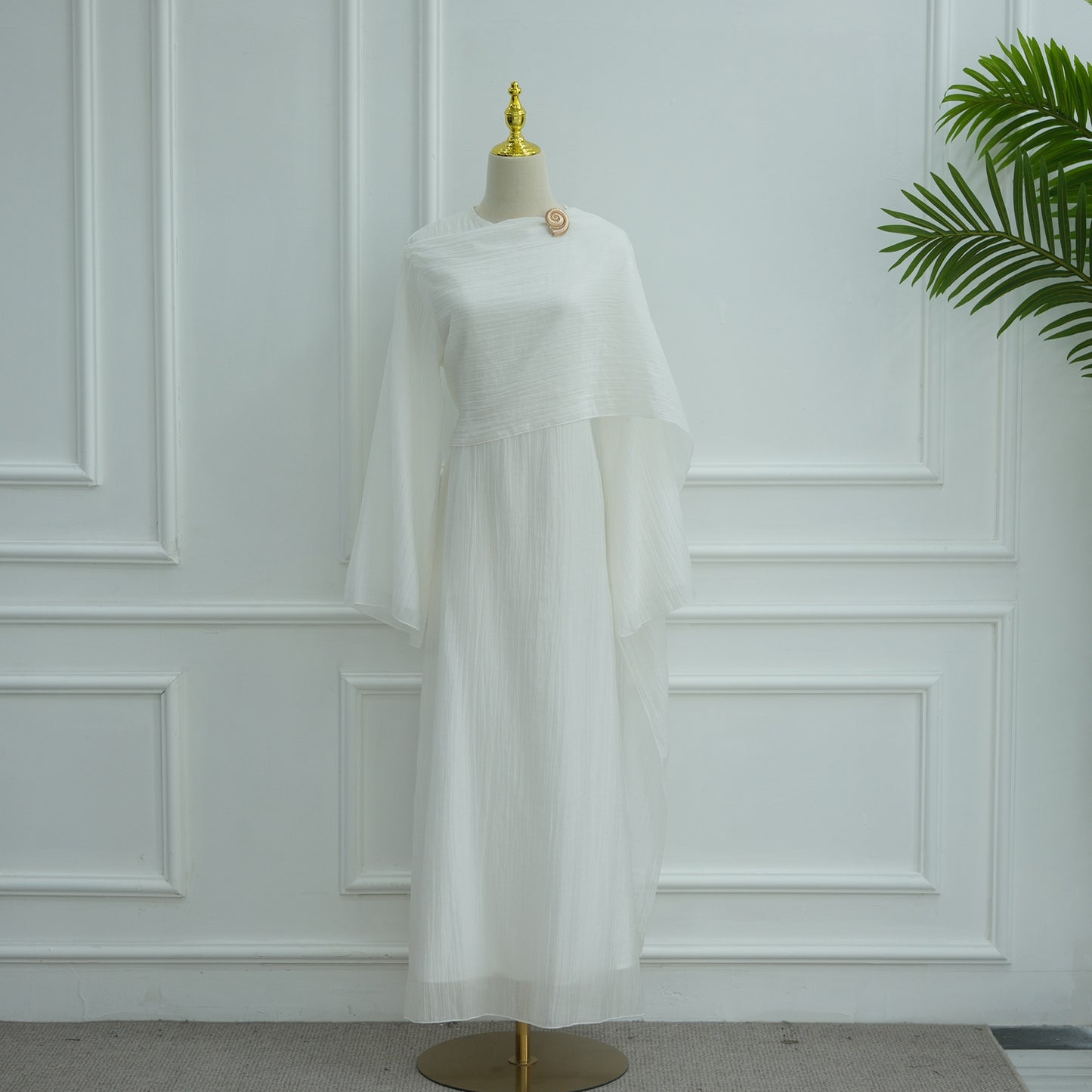 HS6629 Design Solid Color Double Layer Dress