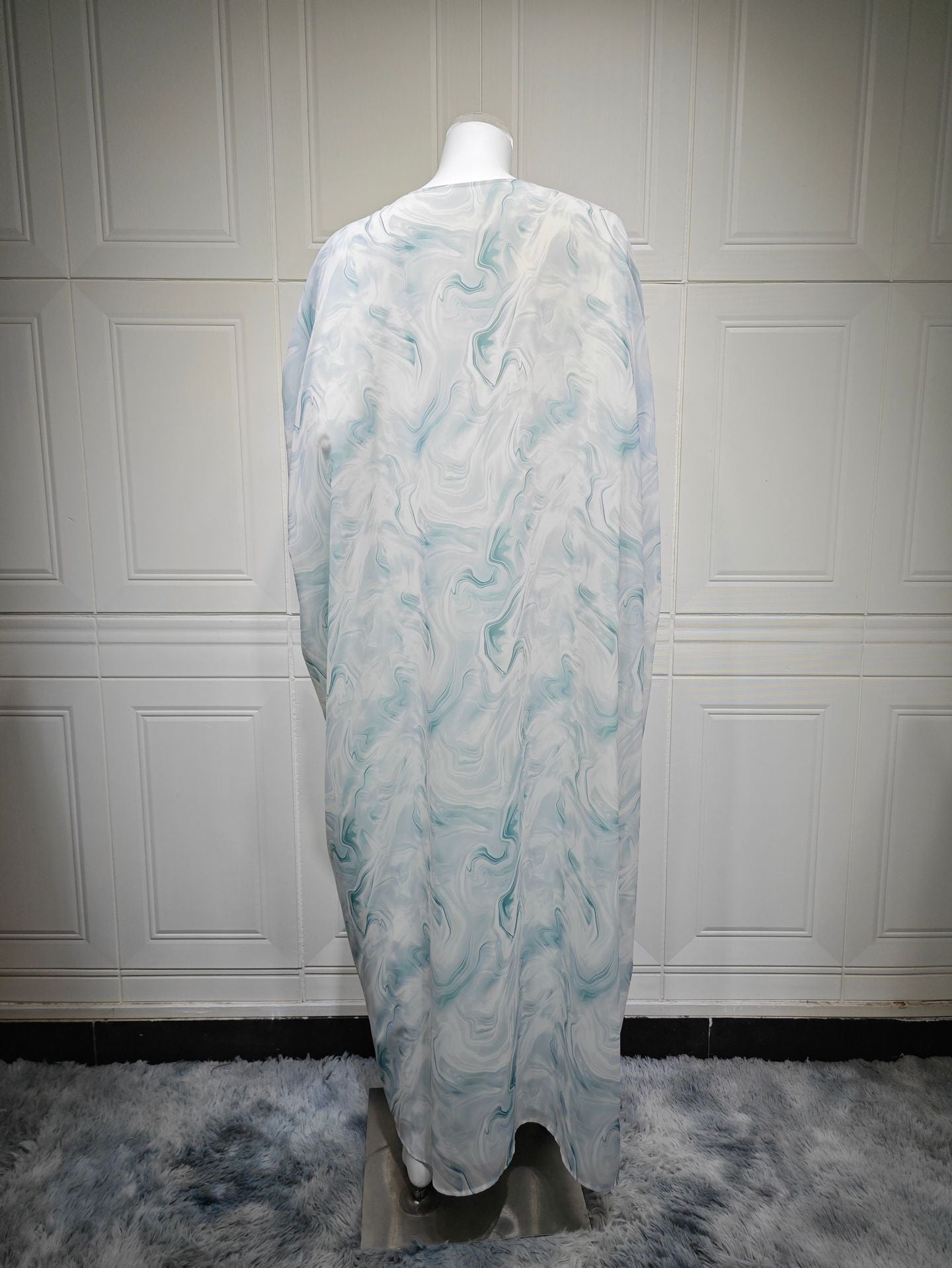 HS6635 Abaya chiffon printed two-piece set (including headscarf)