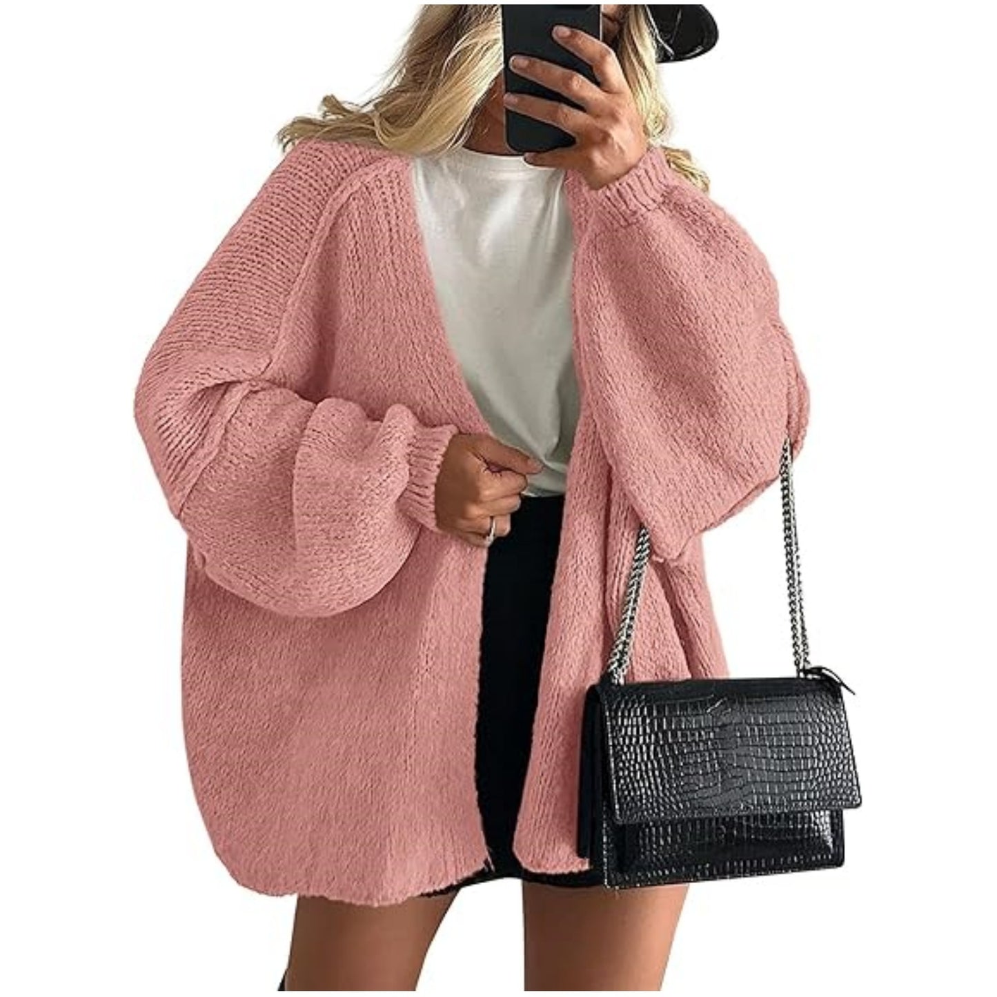 HS6673 Knitted Top Casual Loose-fitting Cardigan