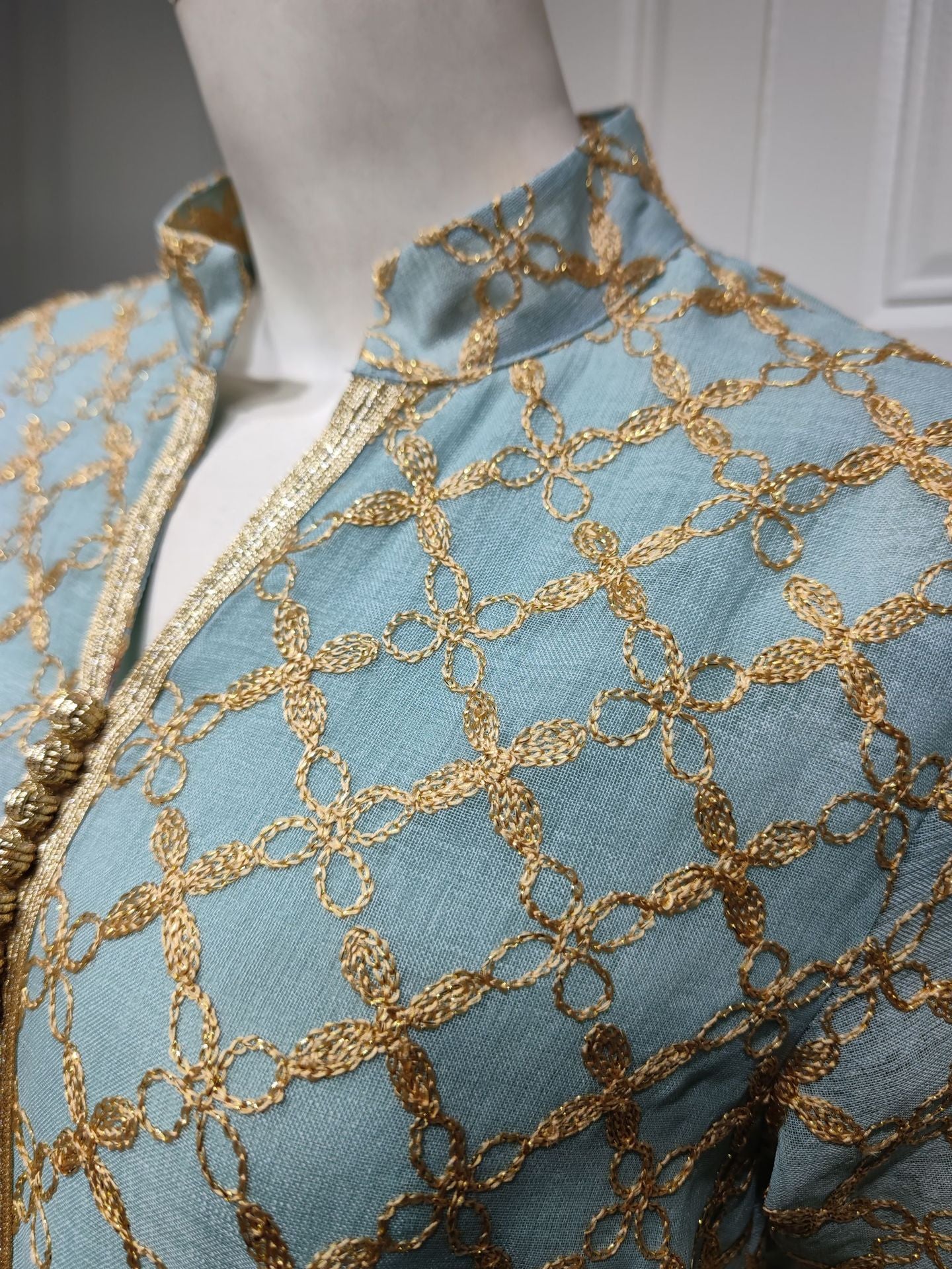 HS6640 Elegant Openwork Embroidered Abaya Long Dress