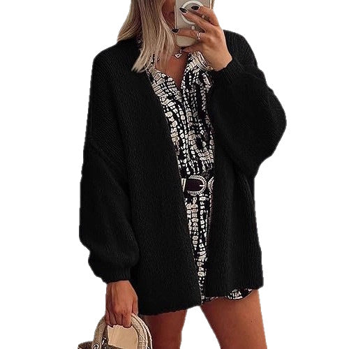 HS6673 Knitted Top Casual Loose-fitting Cardigan