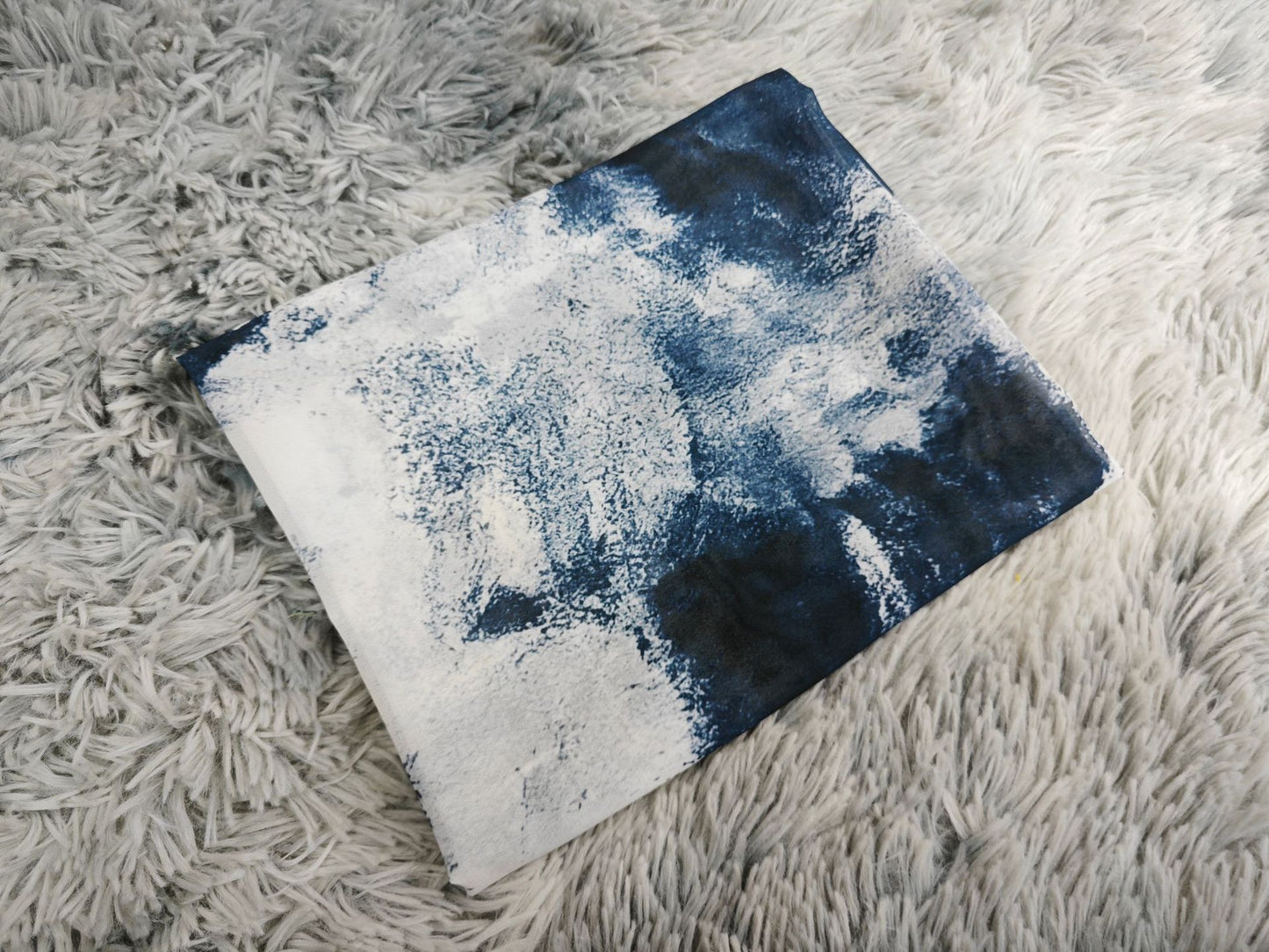 HS6638 Chiffon Printed Cardigan Two-piece Long Coat with Headscarf