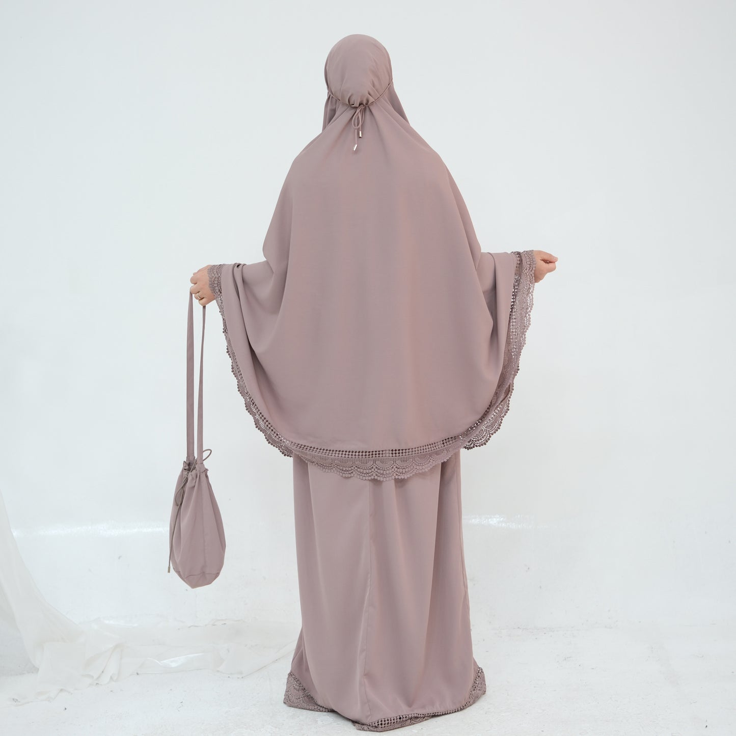 HS6615 Lace Prayer 4-Piece Set (Includes Prayer Mat and Storage Bag)