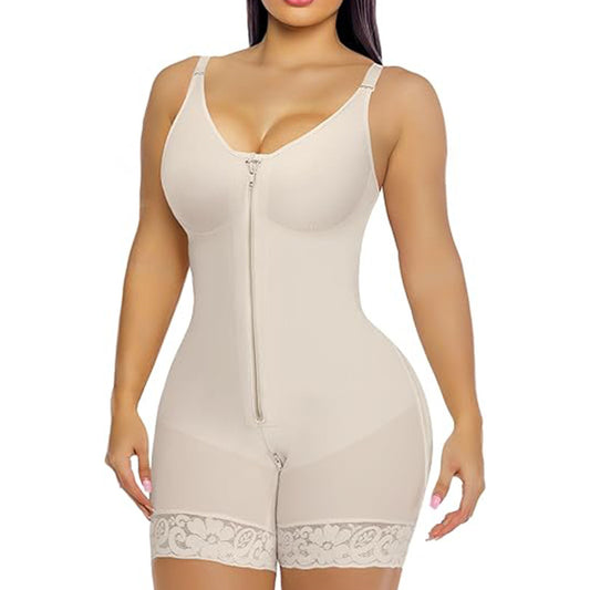 HS6674  One-piece zippered shapewear (with integrated bra)