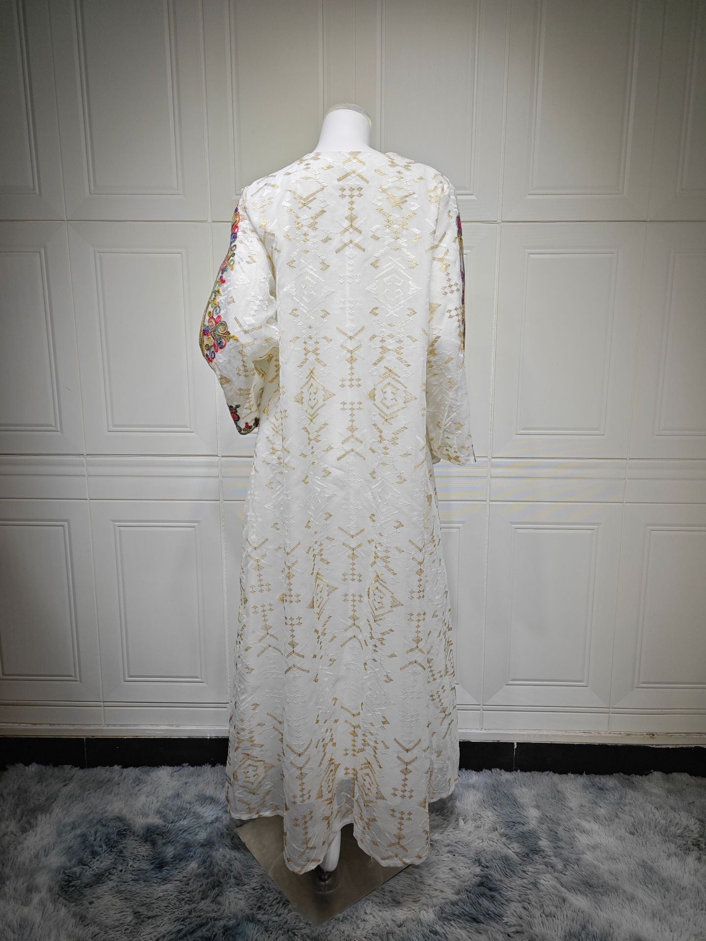 HS6658 Appliqué Patchwork Robe Dress: Lightweight Mesh Combined with Delicate Patterns