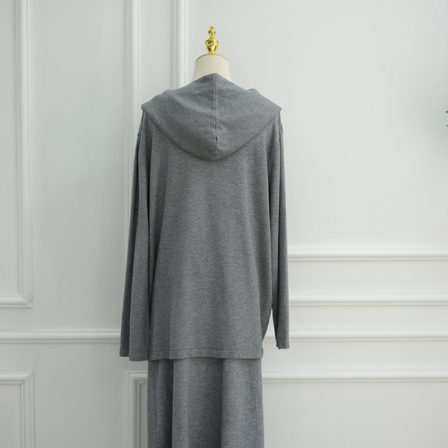 HS6609 Autumn and winter thickened knitted two-piece suit (excluding headscarf)