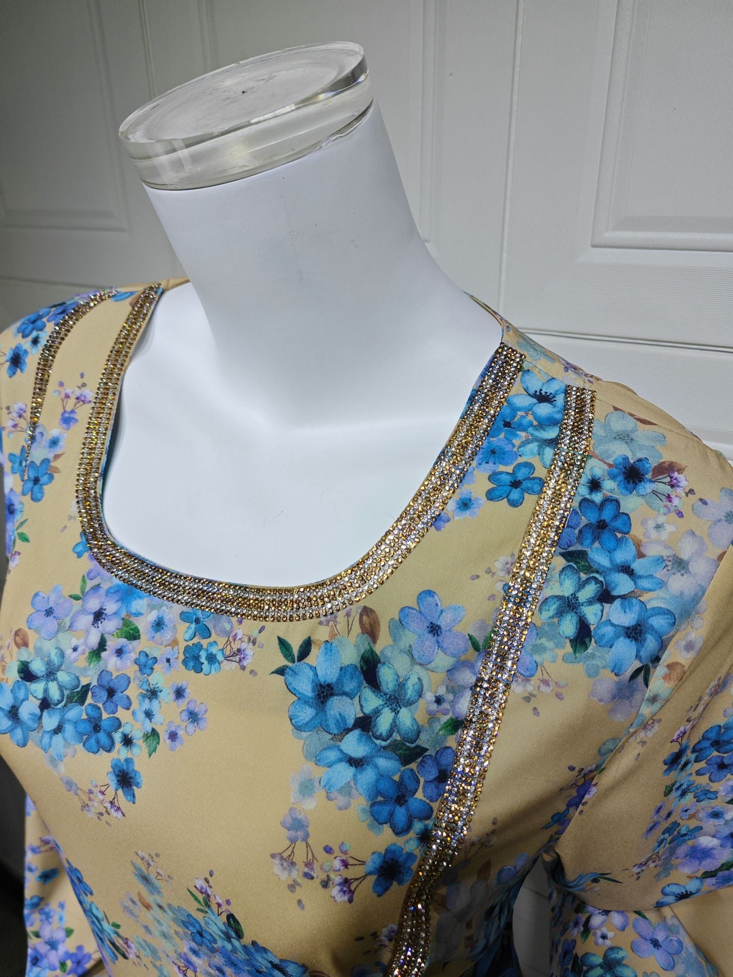 HS6642 Floral print long dress