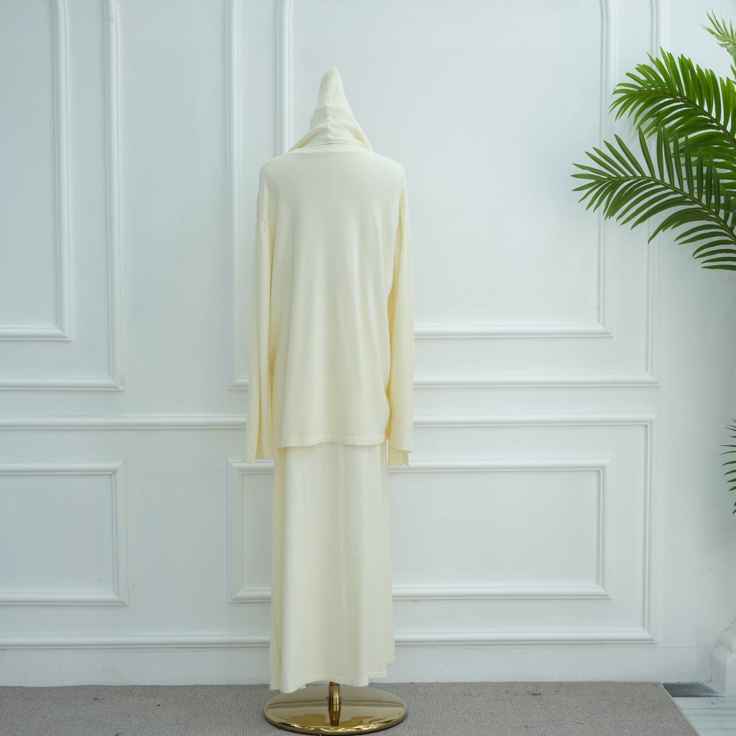 HS6609 Autumn and winter thickened knitted two-piece suit (excluding headscarf)