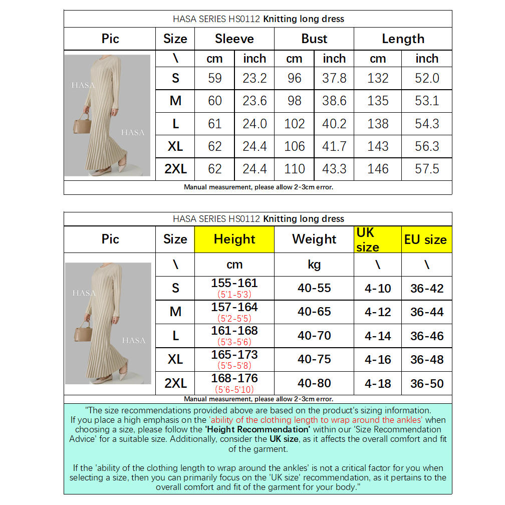 HS0112 Knitted long dress warm for autumn and winter